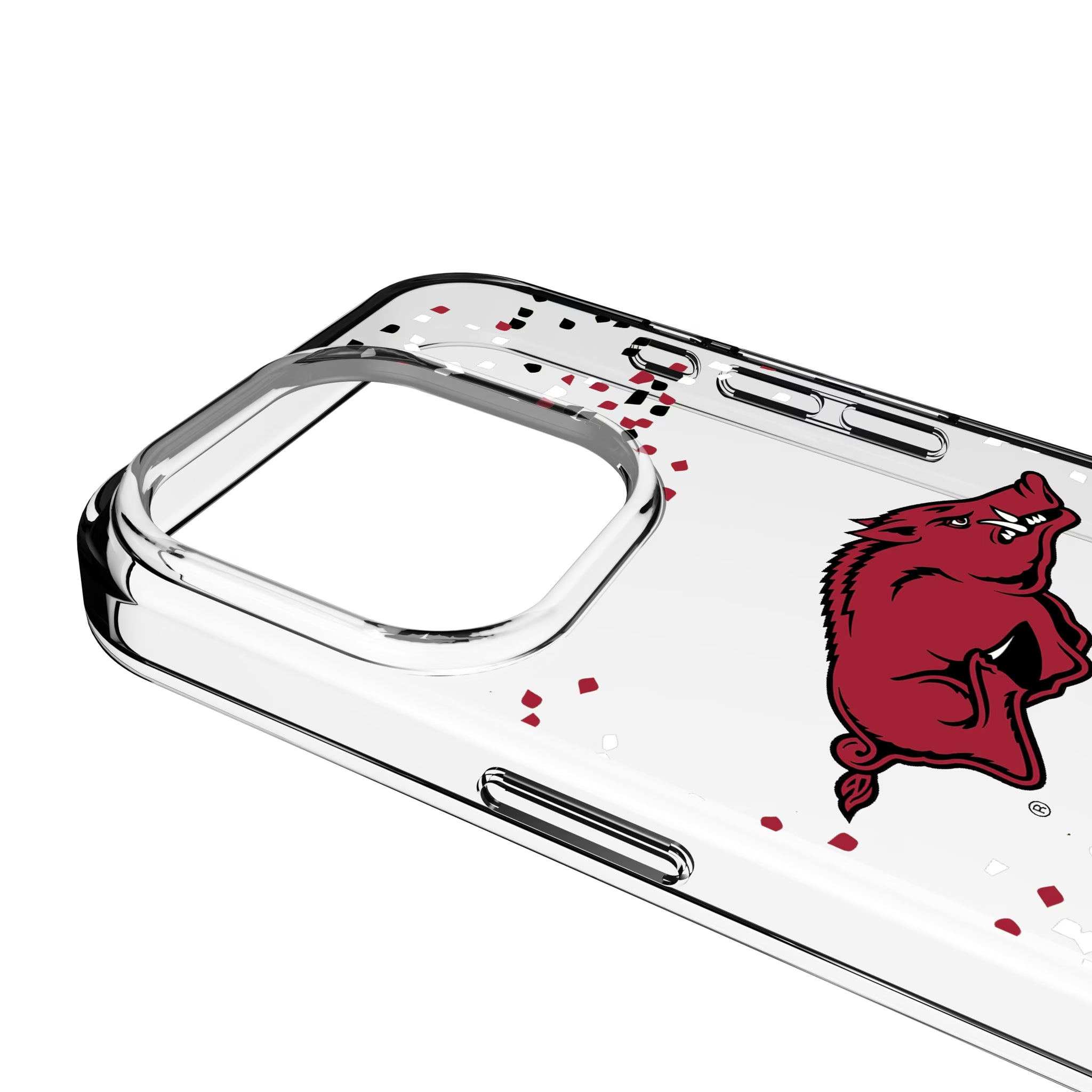 University of Arkansas Fayetteville Razorbacks Confetti iPhone Clear Phone Case for Apple iPhone - Detail