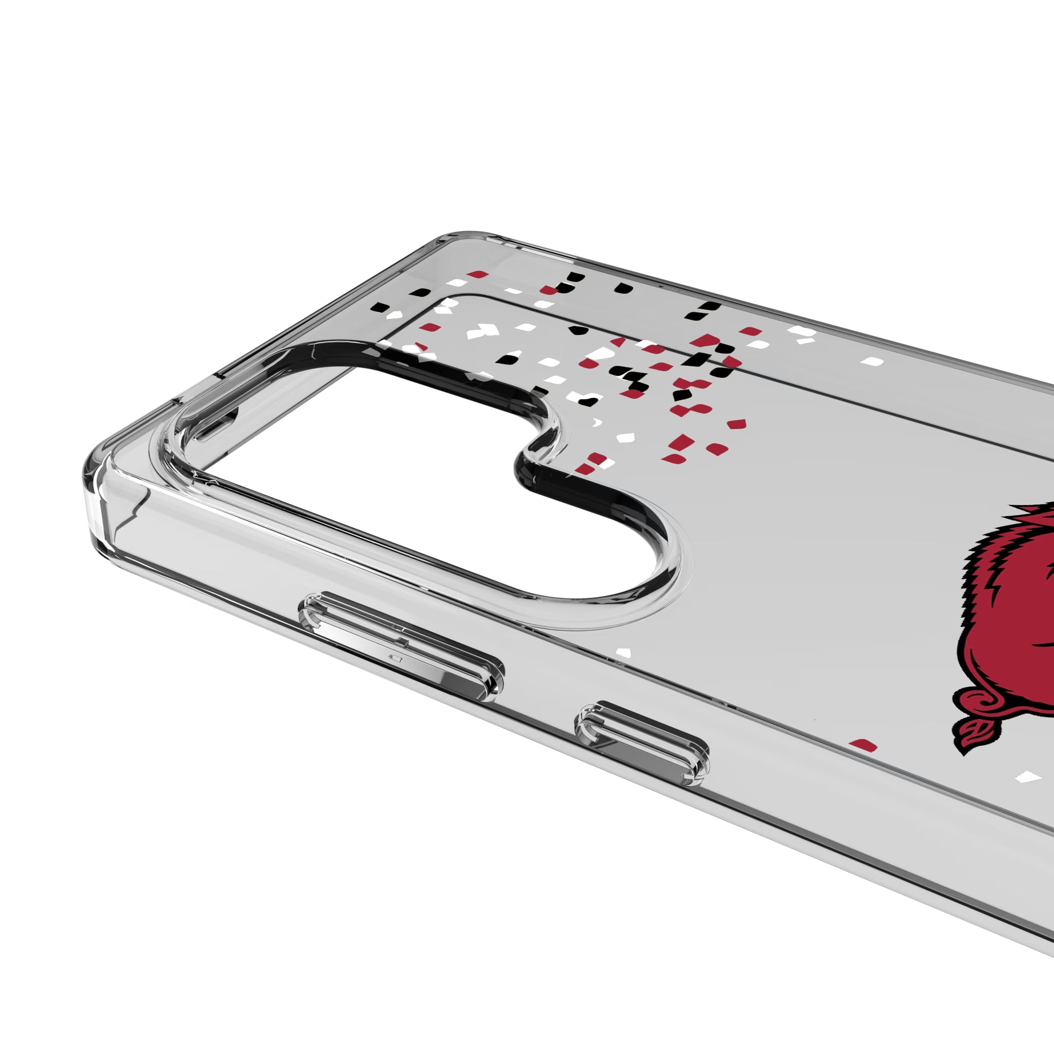 University of Arkansas Fayetteville Razorbacks Confetti Galaxy Clear Phone Case for Samsung Galaxy - Detail