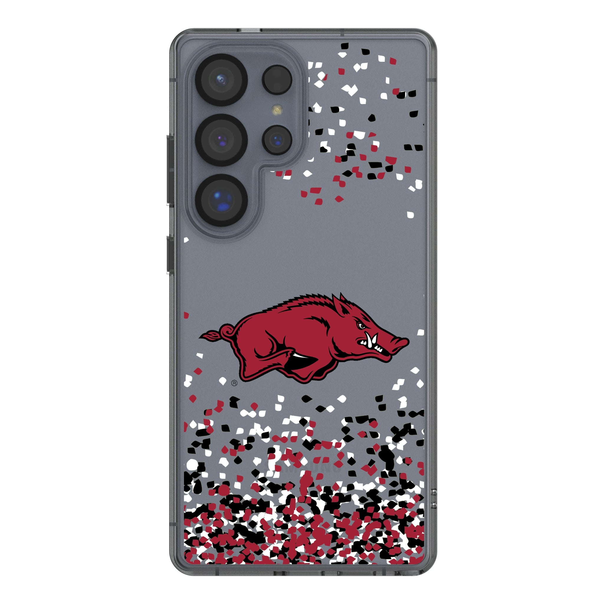 University of Arkansas Fayetteville Razorbacks Confetti Galaxy Clear Phone Case for Samsung Galaxy