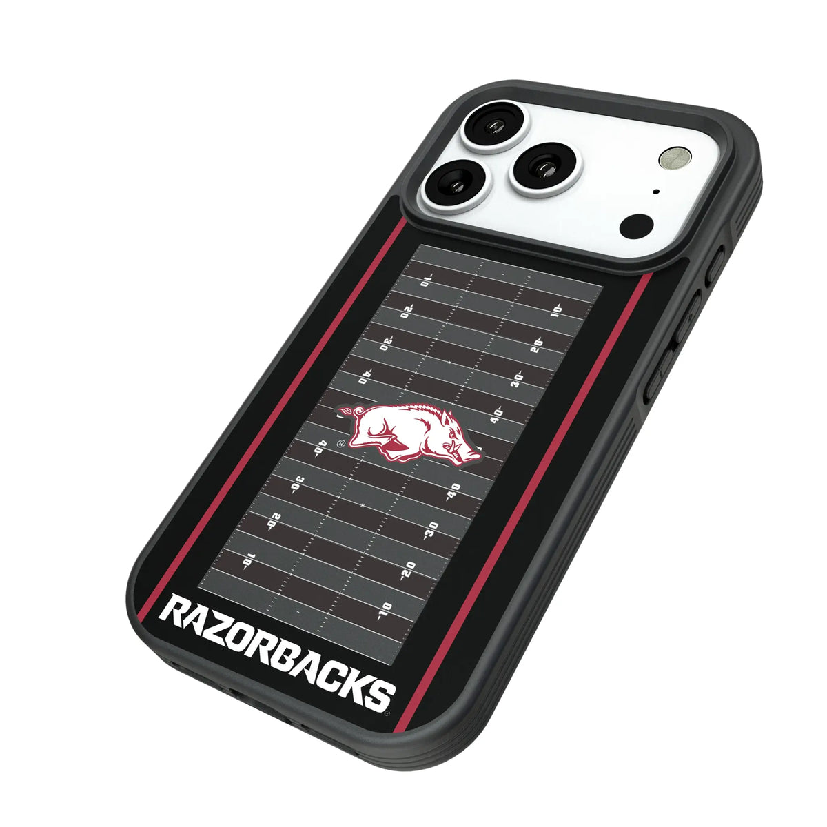 University of Arkansas Fayetteville Razorbacks Field iPhone Bump Phone Case for Apple iPhone - Isometric View#Device_iPhone 18 Pro