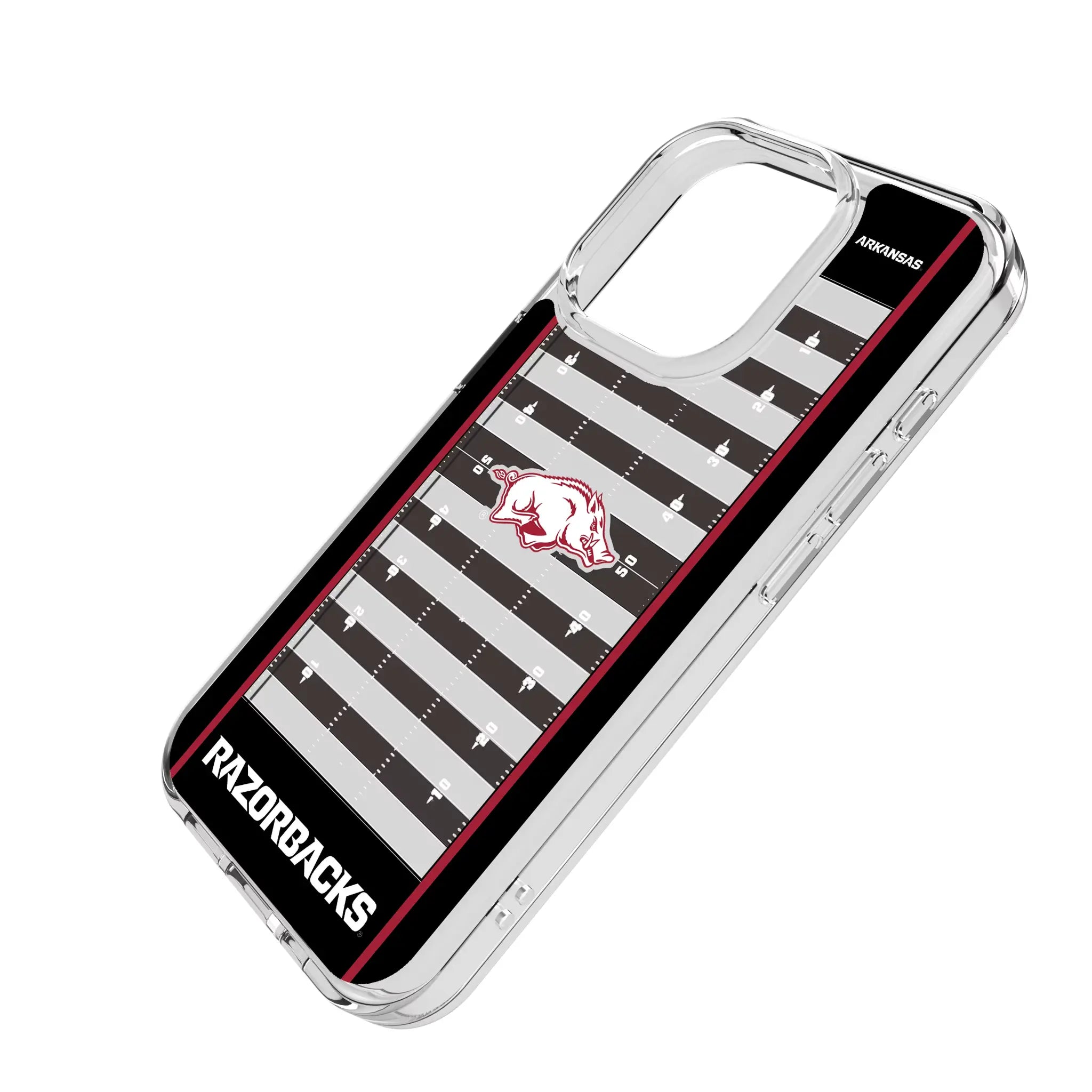 University of Arkansas Fayetteville Razorbacks Field iPhone Clear Phone Case for Apple iPhone - Isometric View