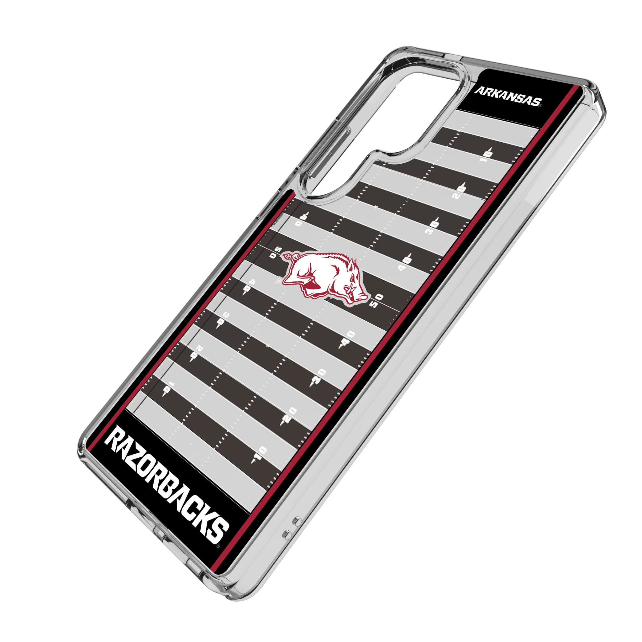 University of Arkansas Fayetteville Razorbacks Field Galaxy Clear Phone Case for Samsung Galaxy - Isometric View