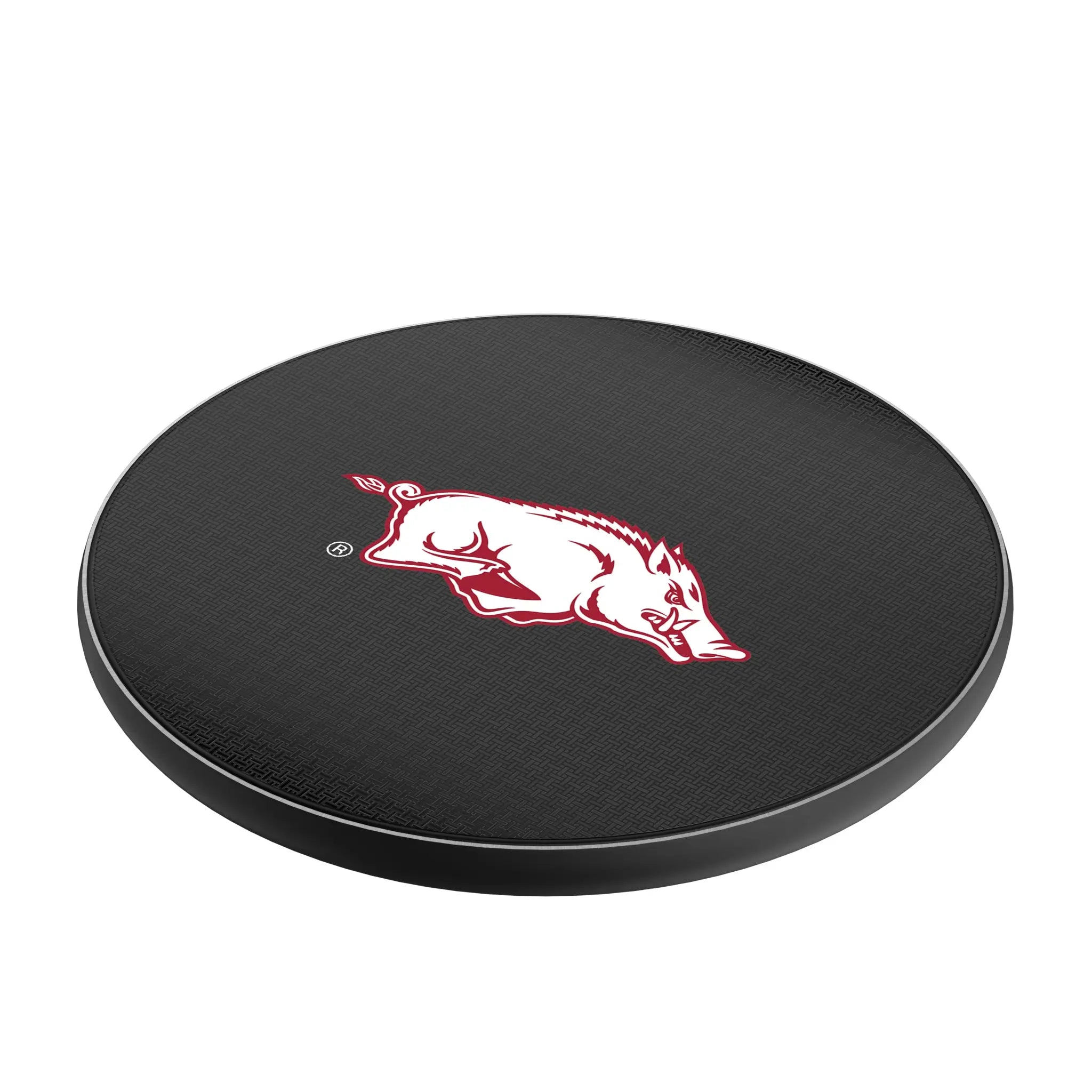 University of Arkansas Fayetteville Razorbacks Linen 15-Watt Wireless Charger - Isometric View