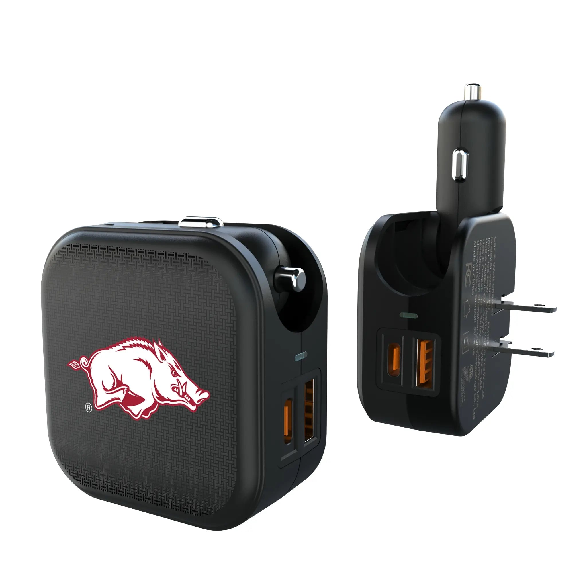 University of Arkansas Fayetteville Razorbacks Linen 2 in 1 USB A/C Charger