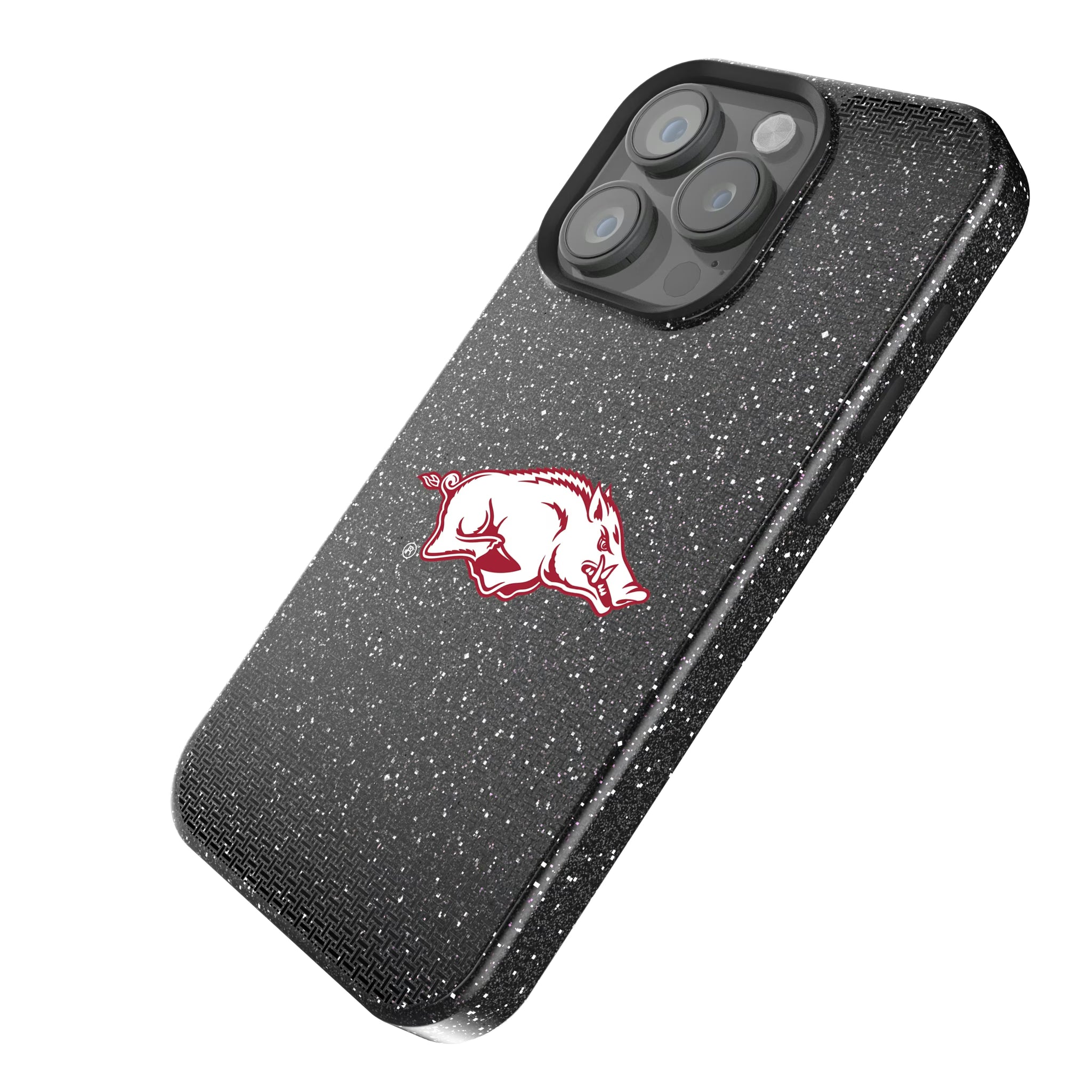 University of Arkansas Fayetteville Razorbacks Linen iPhone Bling Phone Case for Apple iPhone - Isometric View