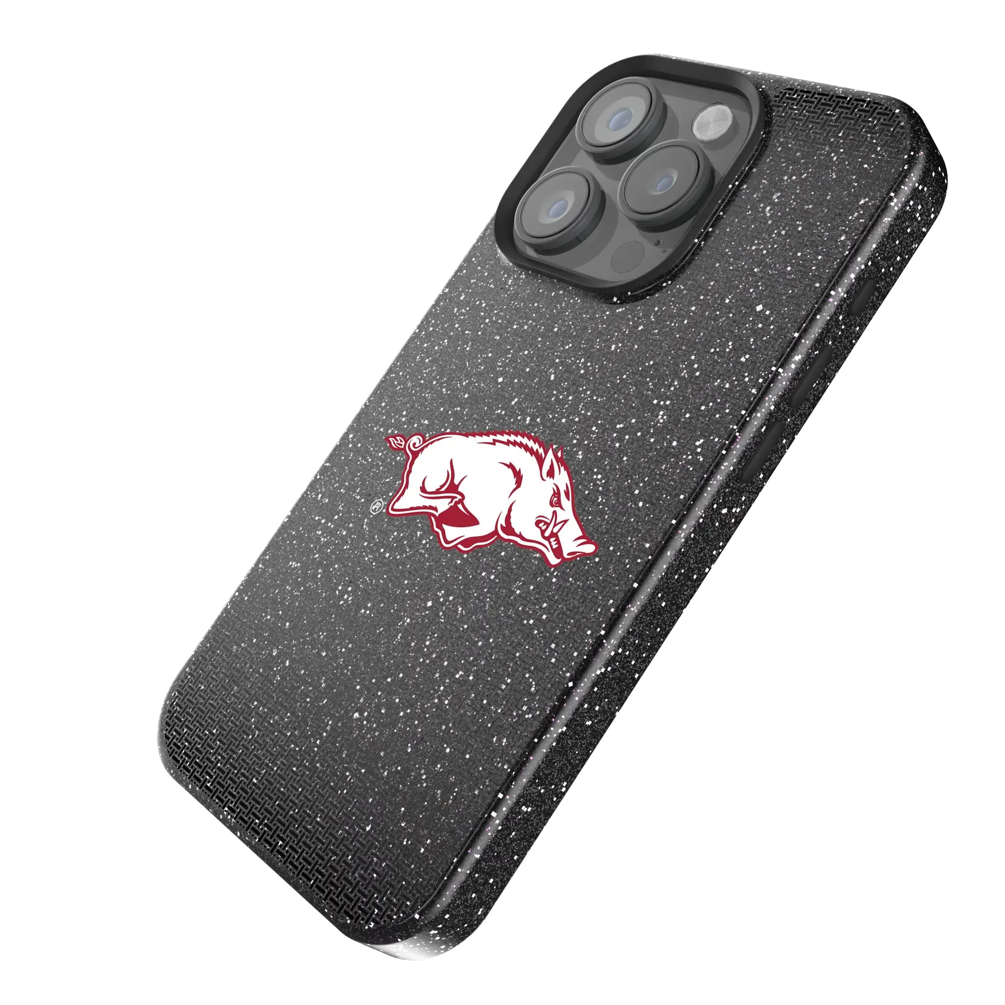 University of Arkansas Fayetteville Razorbacks Linen iPhone Bling Phone Case for Apple iPhone - Isometric View