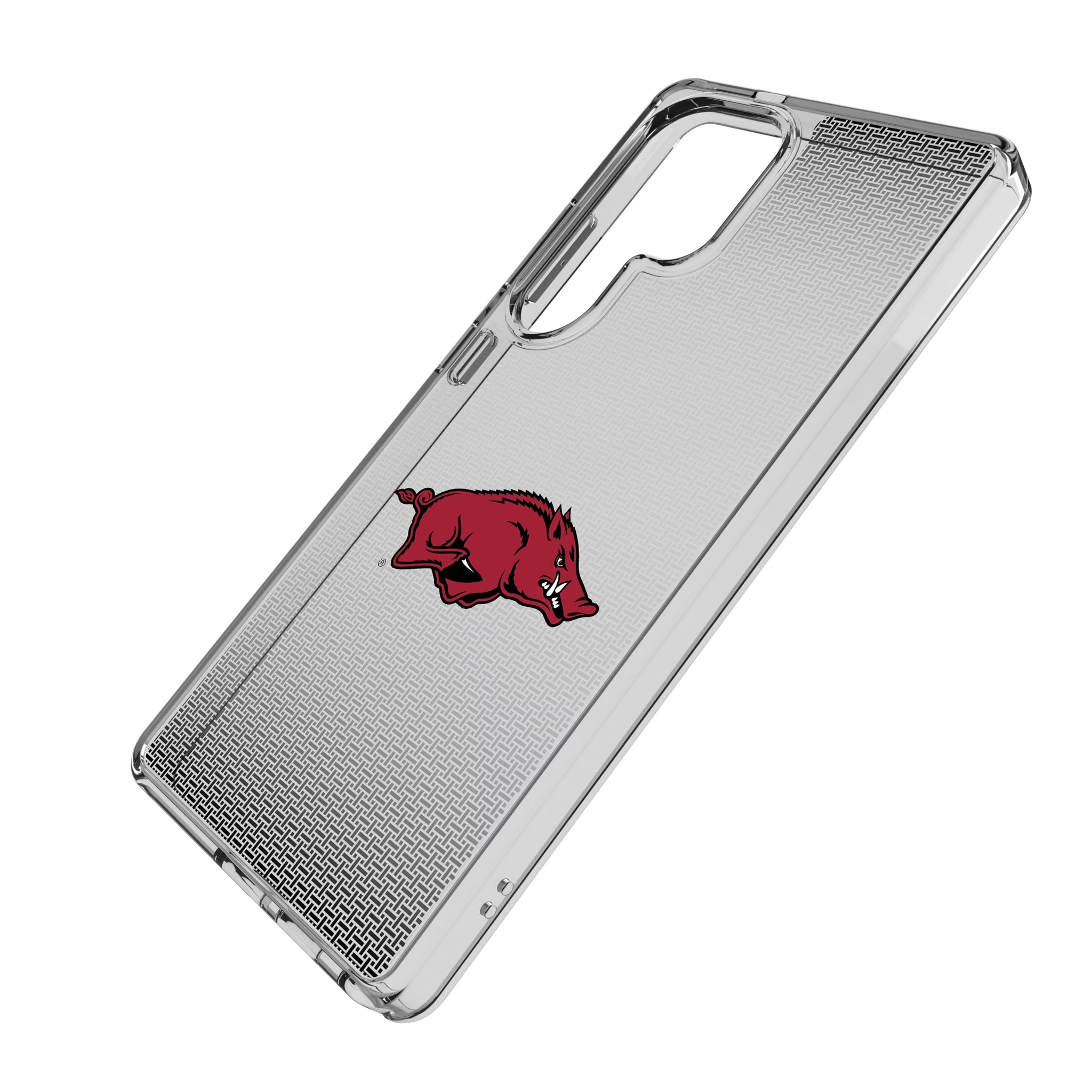University of Arkansas Fayetteville Razorbacks Linen Galaxy Clear Phone Case for Samsung Galaxy - Isometric View