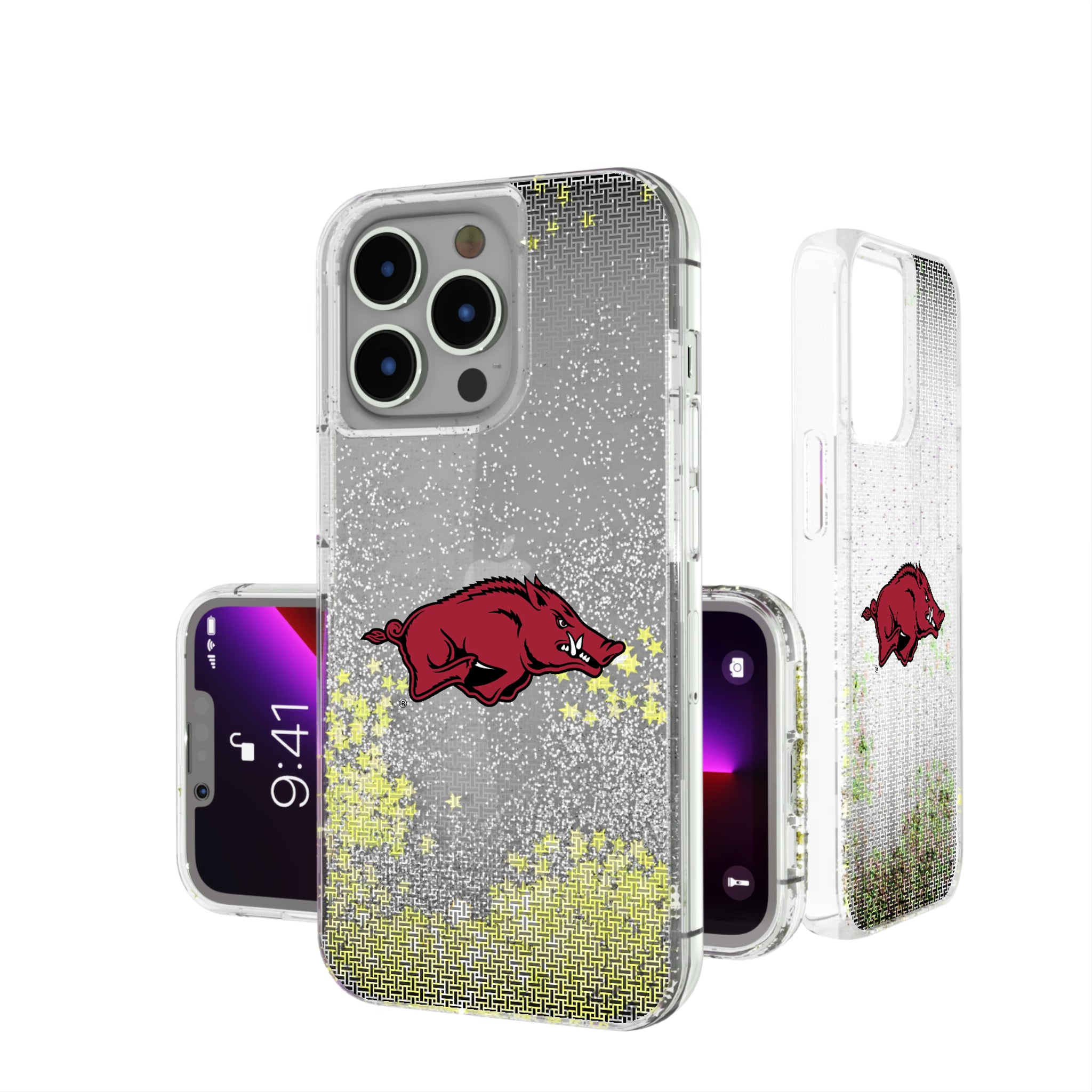 University of Arkansas Fayetteville Razorbacks Linen iPhone Glitter Phone Case for Apple iPhone