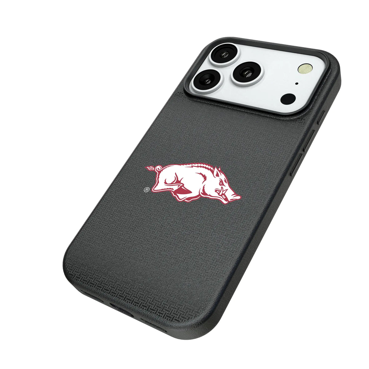 University of Arkansas Fayetteville Razorbacks Linen iPhone MagSafe Compatible Phone Case for Apple iPhone - Isometric View#Device_iPhone 18 Pro