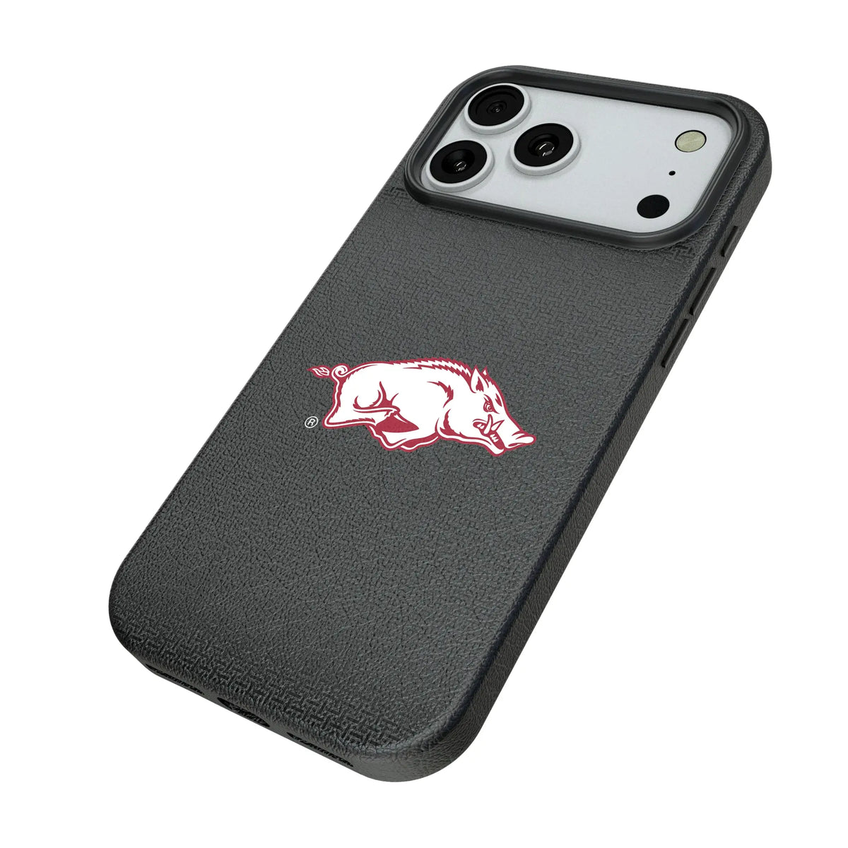 University of Arkansas Fayetteville Razorbacks Linen iPhone MagSafe Compatible Phone Case for Apple iPhone - Isometric View#Device_iPhone 18 Pro Max