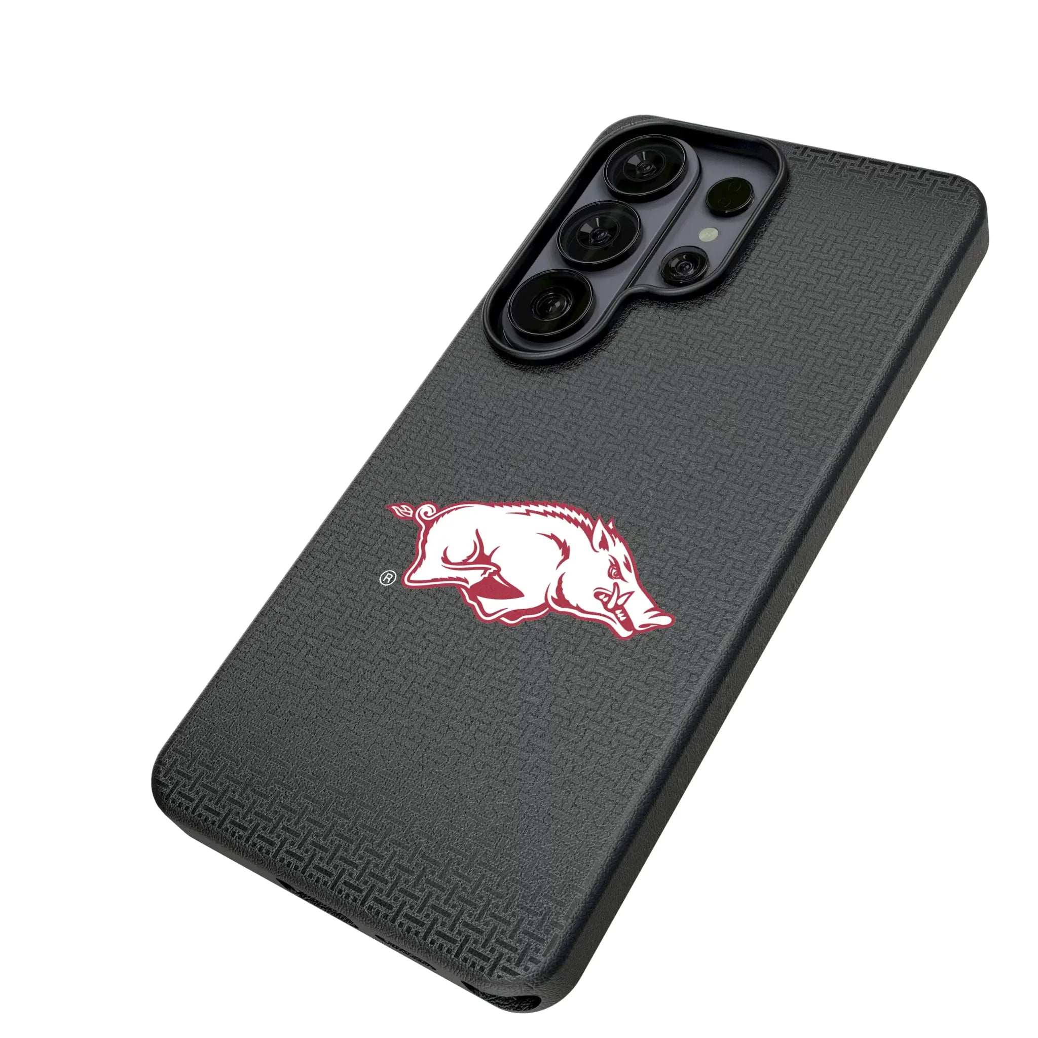 University of Arkansas Fayetteville Razorbacks Linen Galaxy MagSafe Compatible Phone Case for Samsung Galaxy - Isometric View#Device_Galaxy S26 Ultra