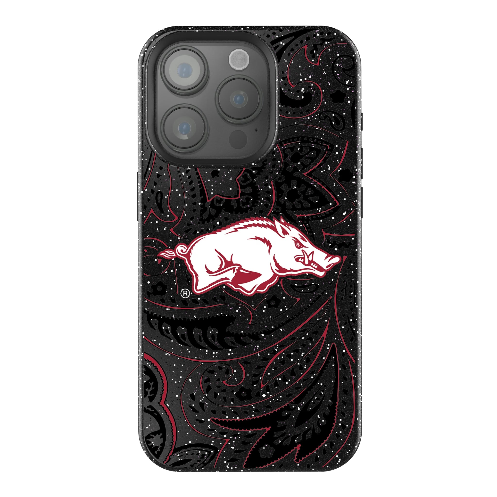 University of Arkansas Fayetteville Razorbacks Paisley iPhone Bling Phone Case for Apple iPhone