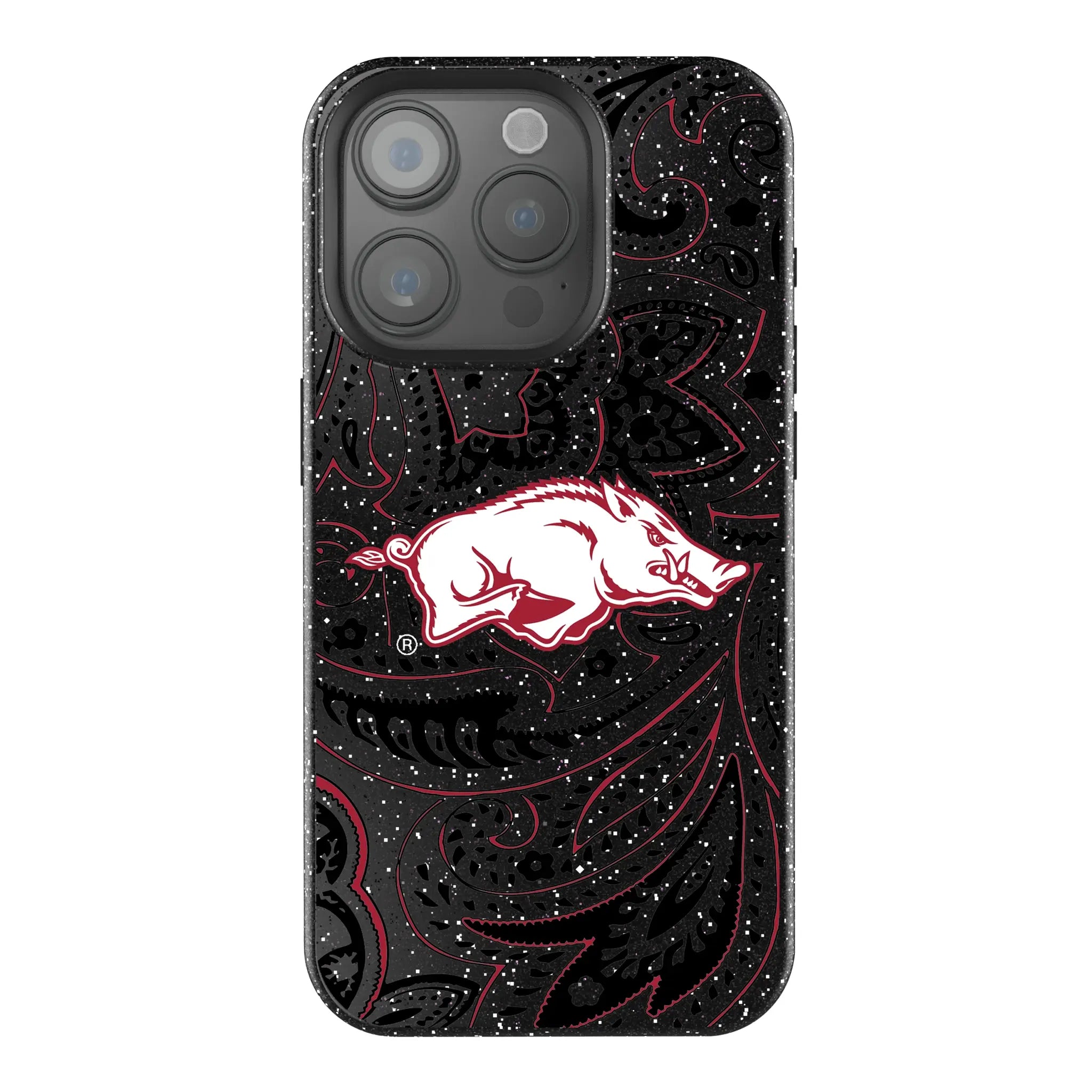 University of Arkansas Fayetteville Razorbacks Paisley iPhone Bling Phone Case for Apple iPhone