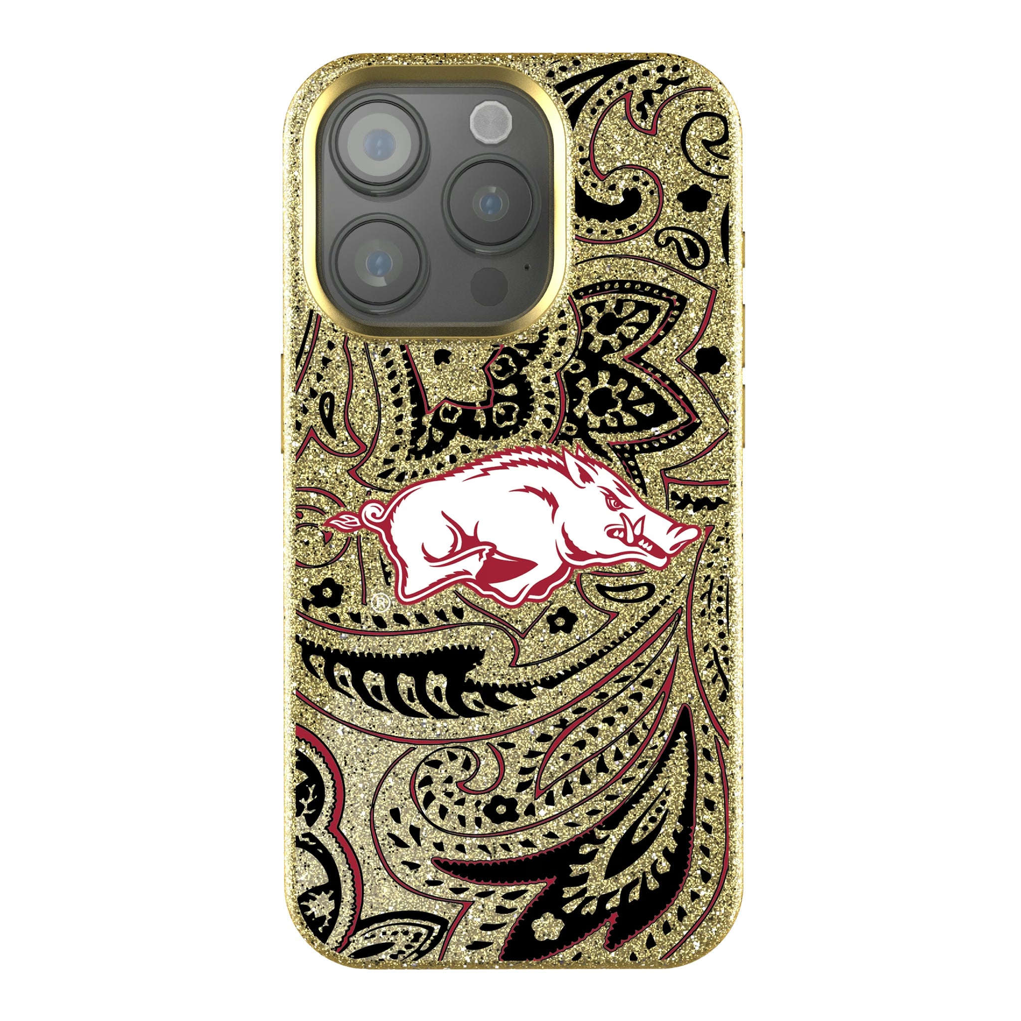 University of Arkansas Fayetteville Razorbacks Paisley iPhone Bling Phone Case for Apple iPhone