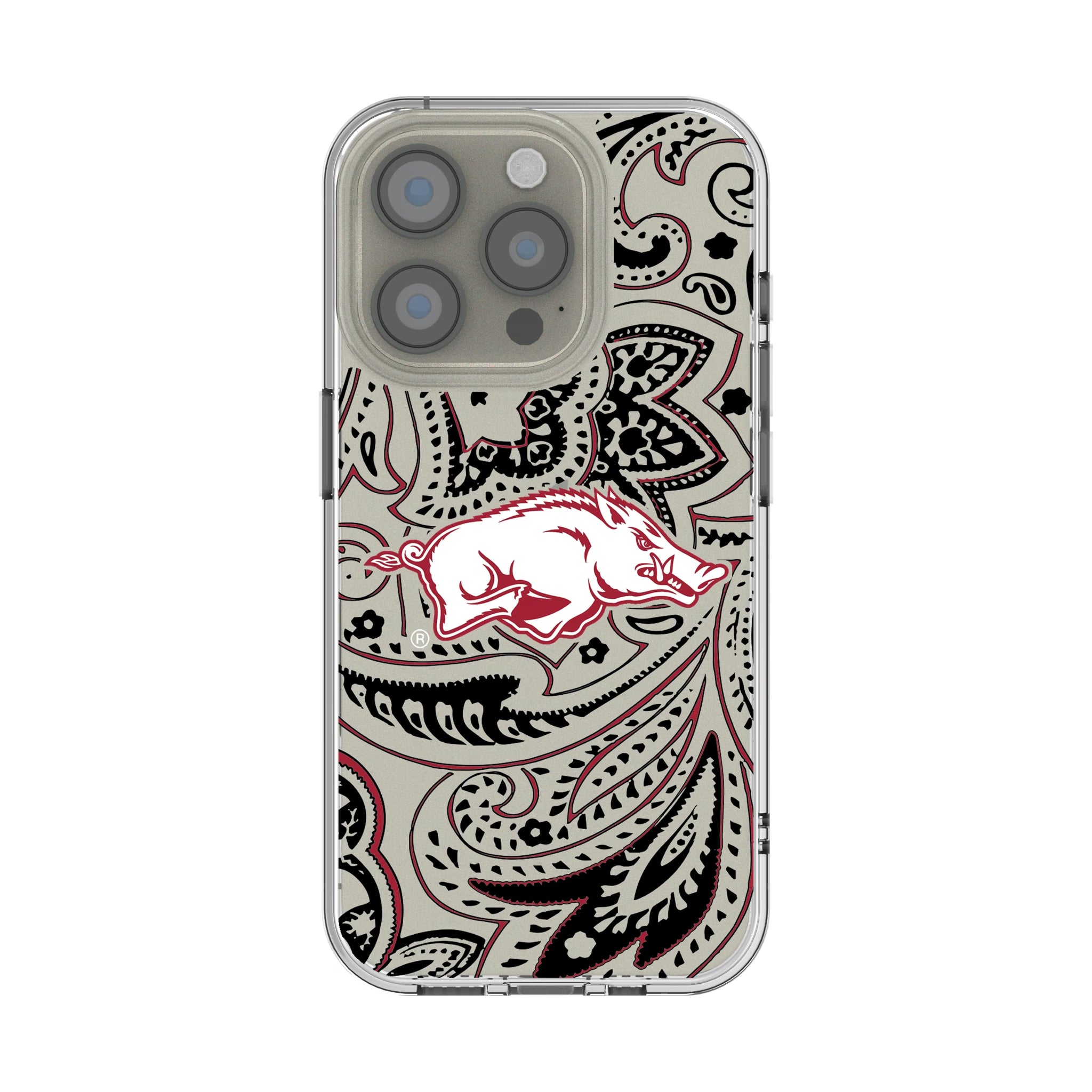 University of Arkansas Fayetteville Razorbacks Paisley iPhone Clear Phone Case for Apple iPhone