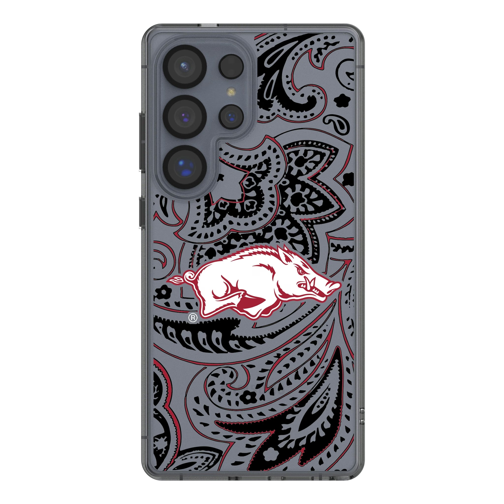 University of Arkansas Fayetteville Razorbacks Paisley Galaxy Clear Phone Case for Samsung Galaxy