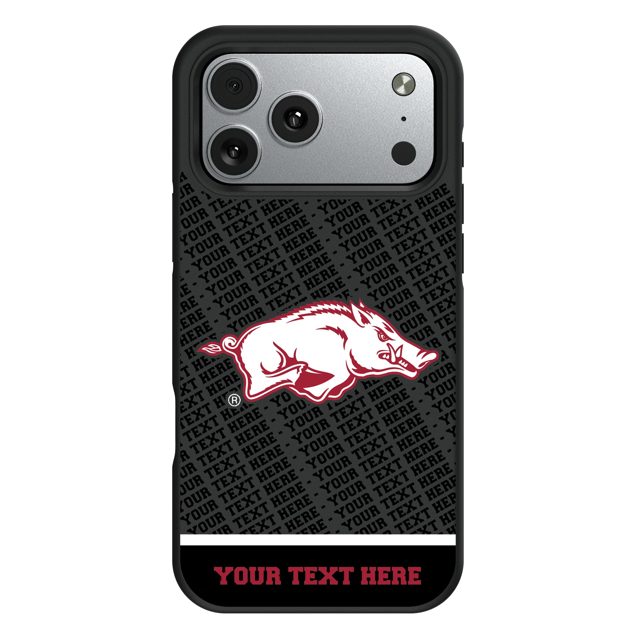 University of Arkansas Fayetteville Razorbacks Personalized EndZone Plus iPhone Bump Phone Case for Apple iPhone#Device_iPhone 17 Pro Max