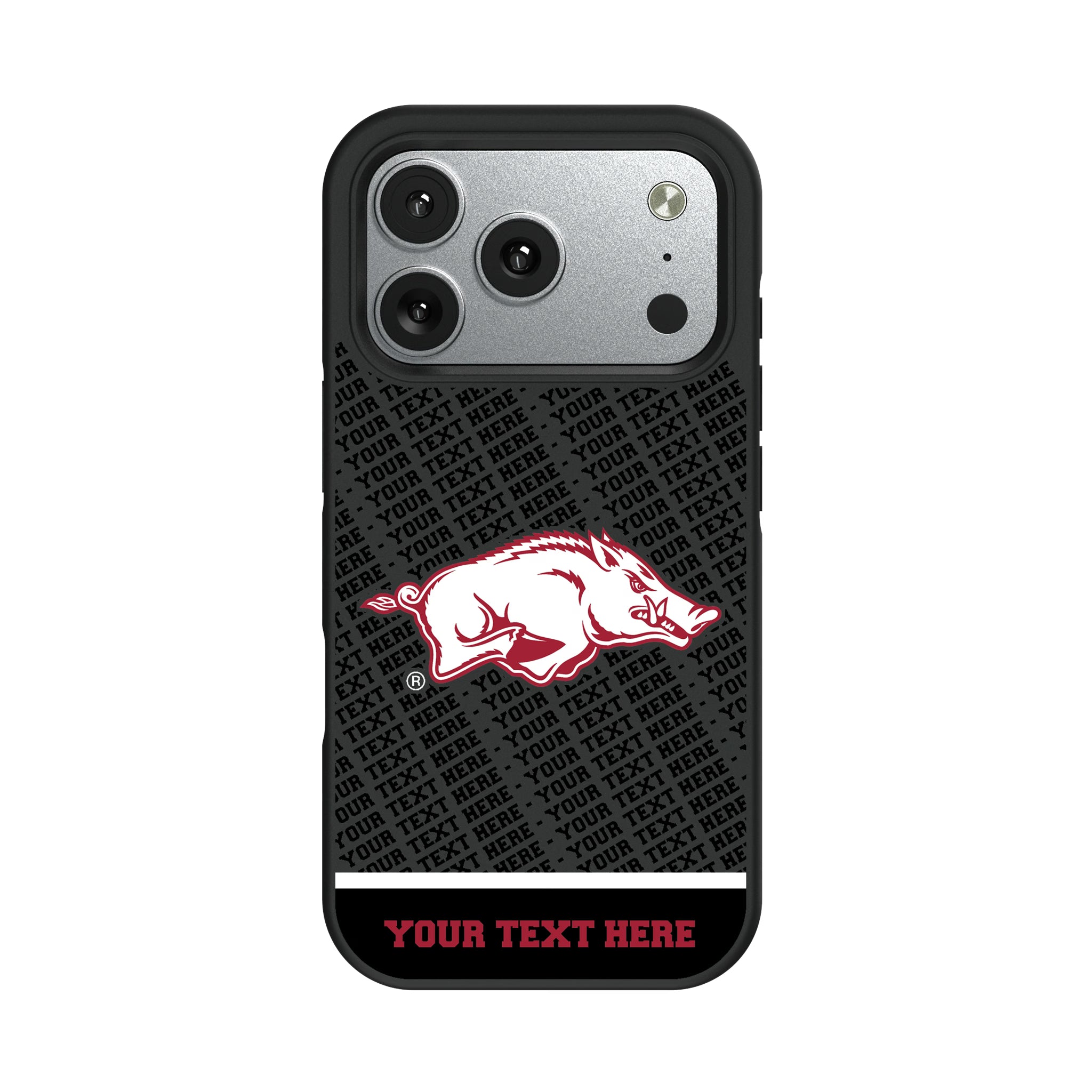 University of Arkansas Fayetteville Razorbacks Personalized EndZone Plus iPhone Bump Phone Case for Apple iPhone#Device_iPhone 17 Pro