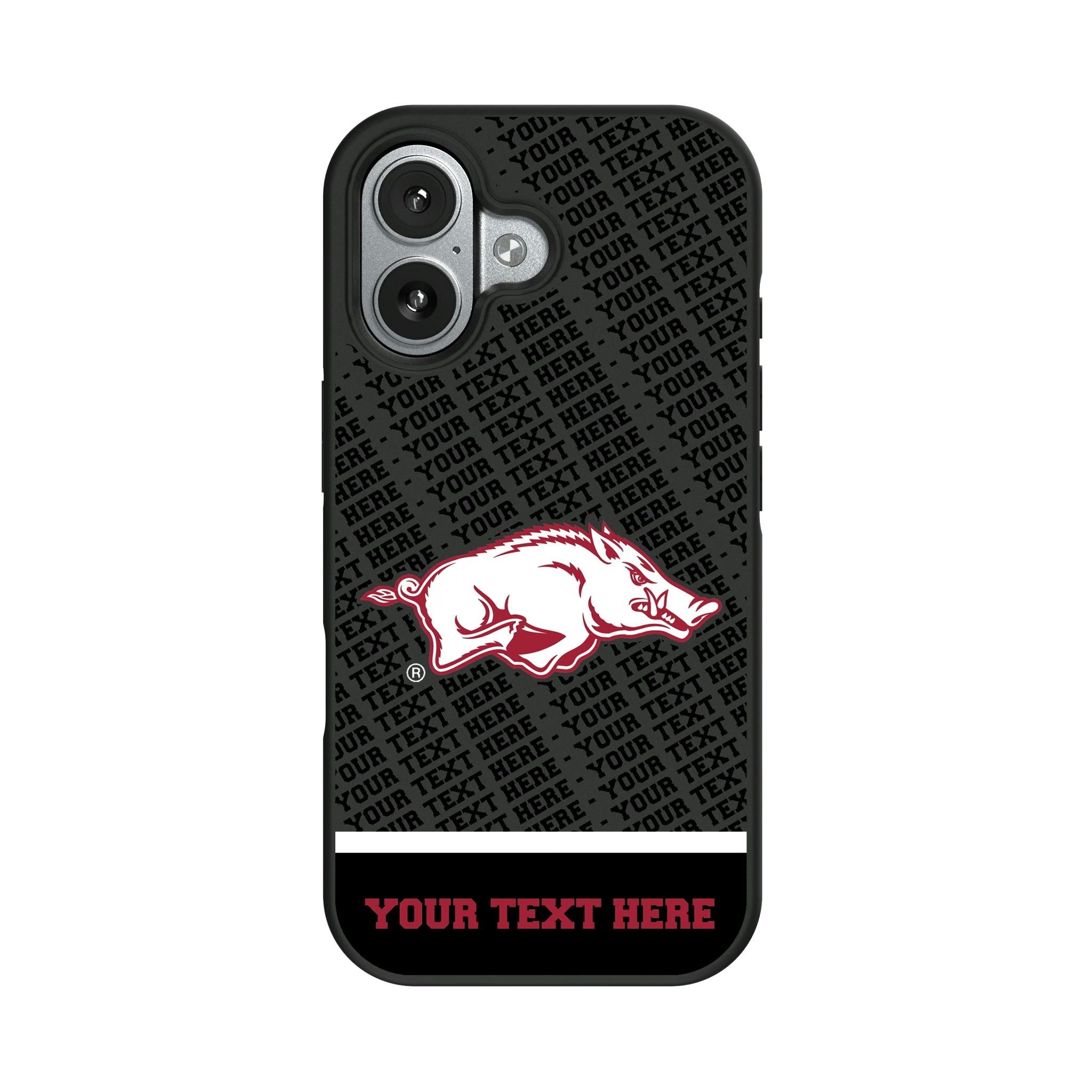University of Arkansas Fayetteville Razorbacks Personalized EndZone Plus iPhone Bump Phone Case for Apple iPhone#Device_iPhone 17