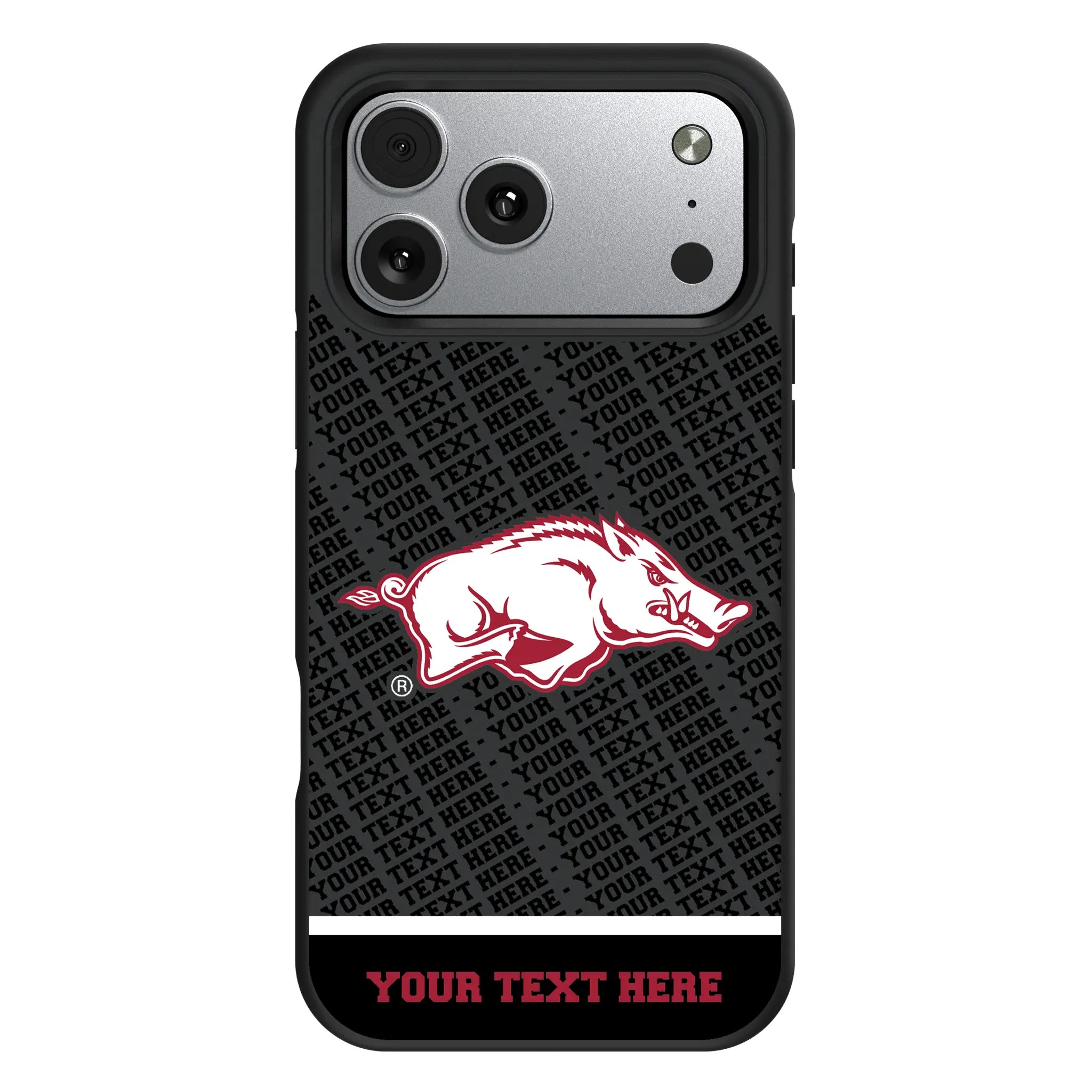 University of Arkansas Fayetteville Razorbacks Personalized EndZone Plus iPhone Bump Phone Case for Apple iPhone#Device_iPhone 17 Pro Max