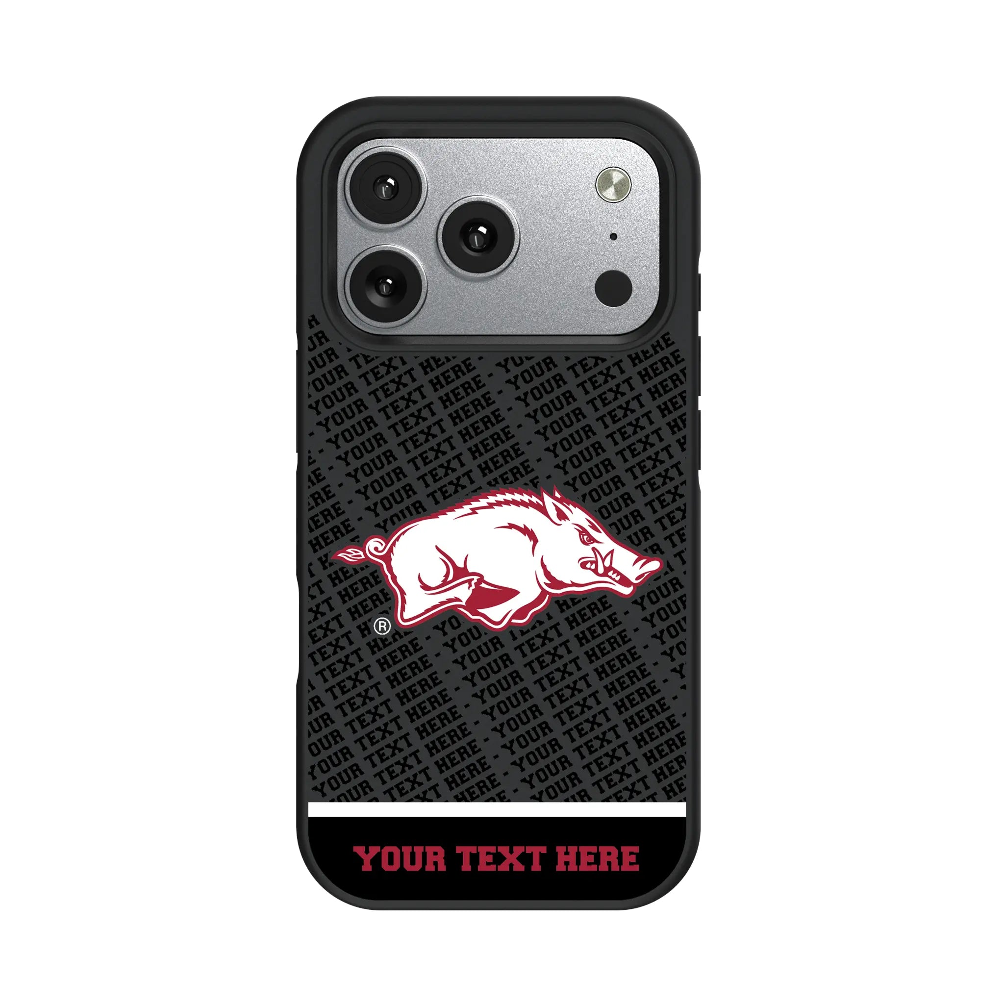 University of Arkansas Fayetteville Razorbacks Personalized EndZone Plus iPhone Bump Phone Case for Apple iPhone#Device_iPhone 17 Pro