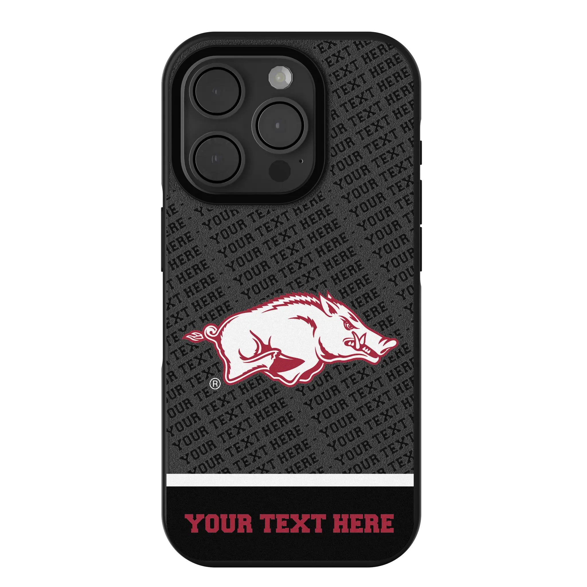 University of Arkansas Fayetteville Razorbacks Personalized EndZone Plus iPhone Bump Phone Case for Apple iPhone