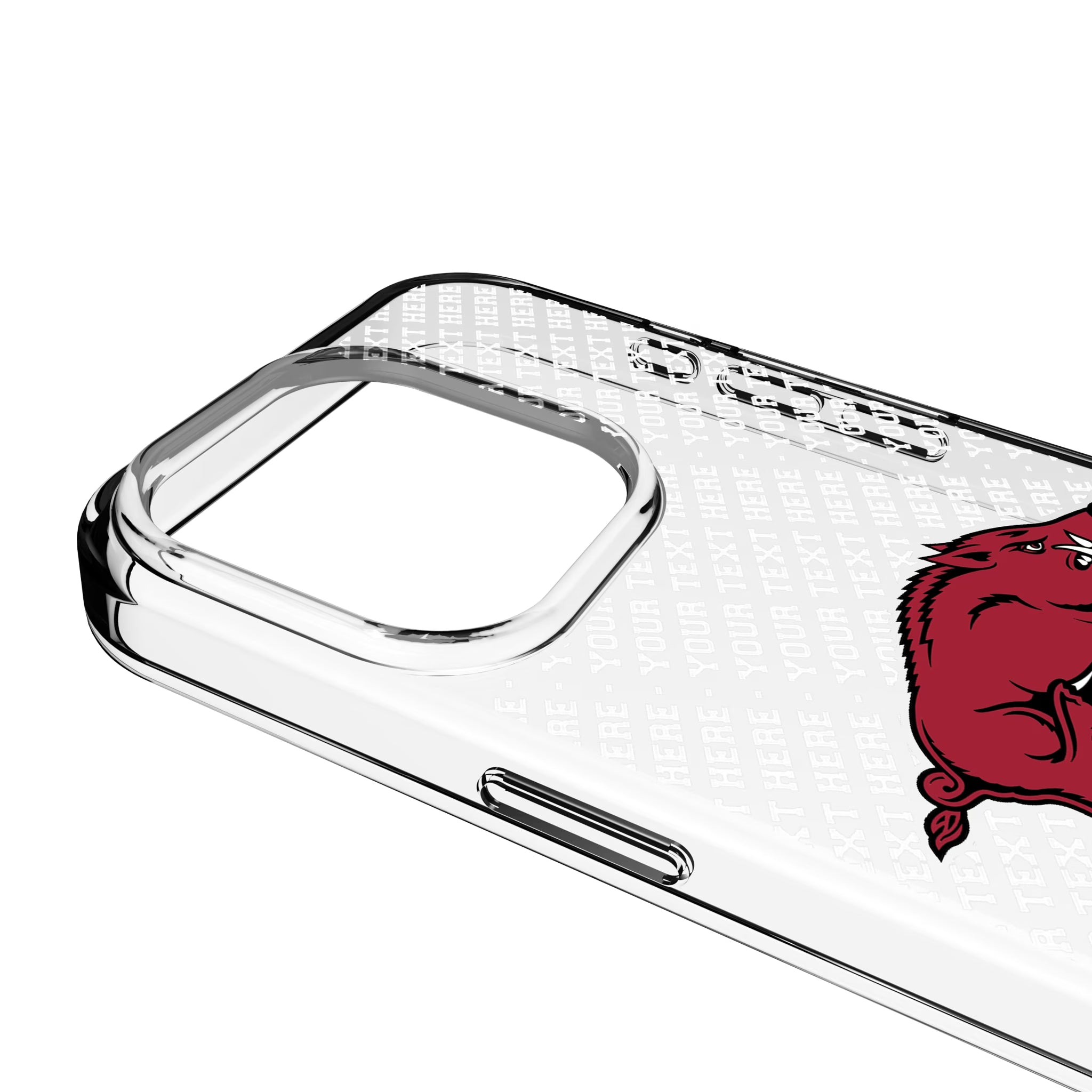 University of Arkansas Fayetteville Razorbacks Personalized EndZone Plus iPhone Clear Phone Case for Apple iPhone - Detail
