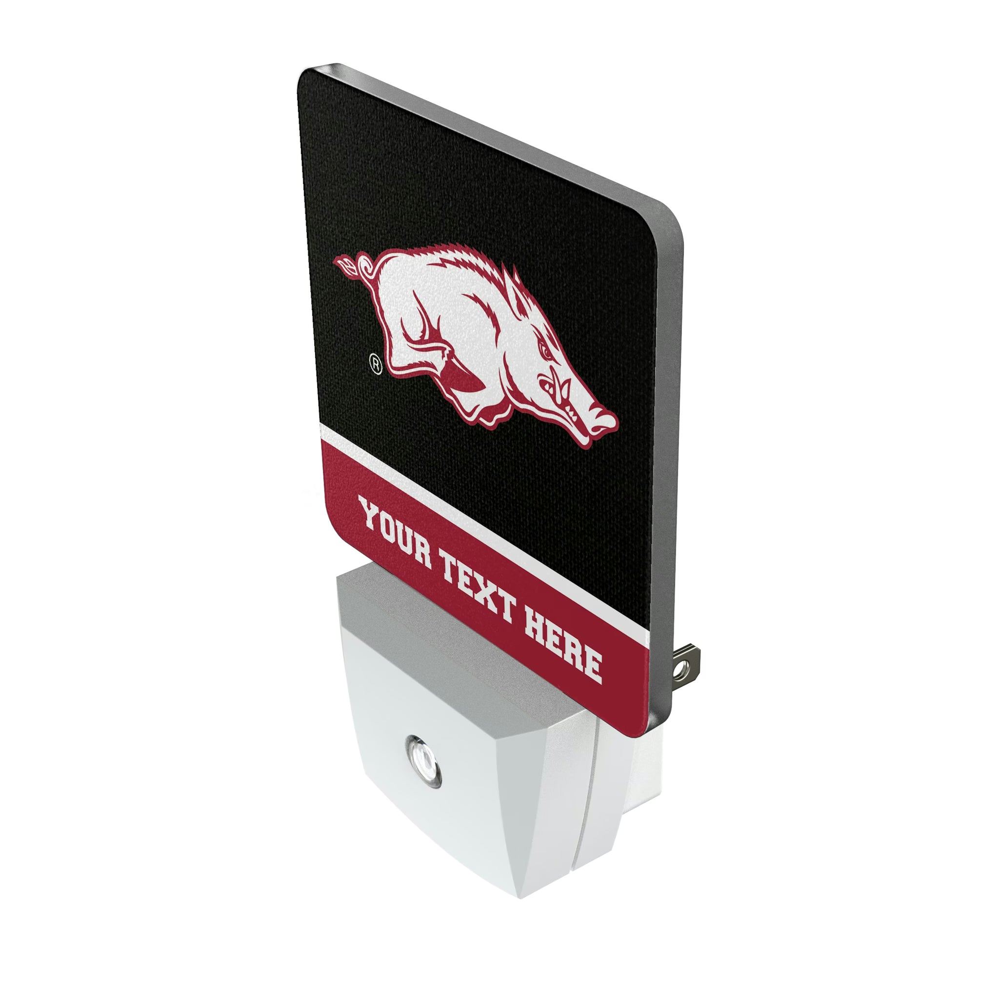 University of Arkansas Fayetteville Razorbacks Personalized Endzone Solid Night Light 2-Pack - Isometric View