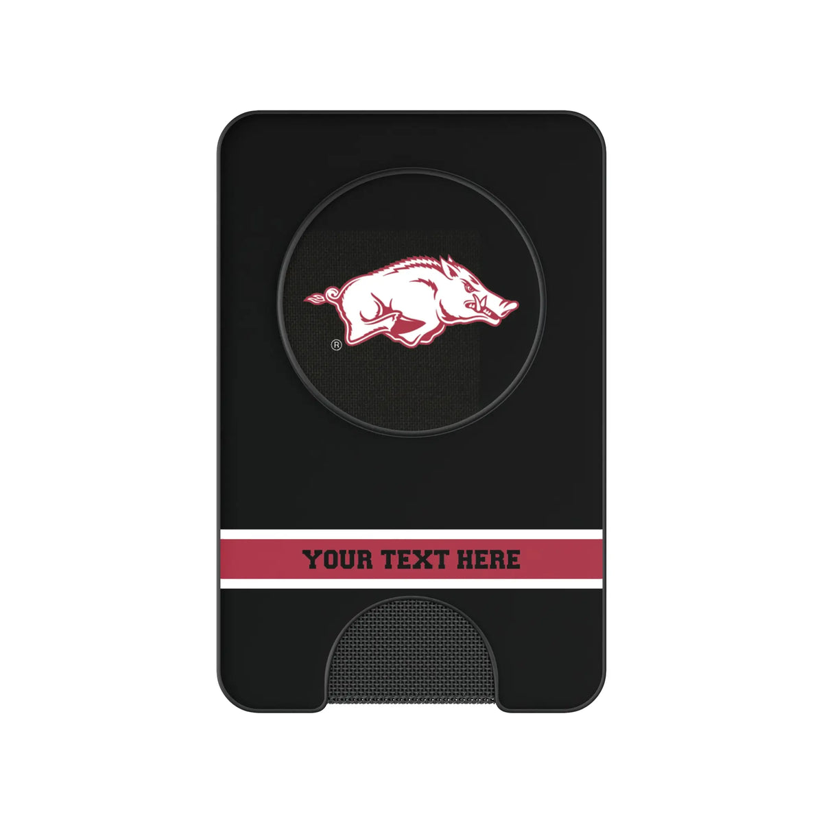 University of Arkansas Fayetteville Razorbacks Personalized Endzone Solid Popsockets Wallet Magnetic