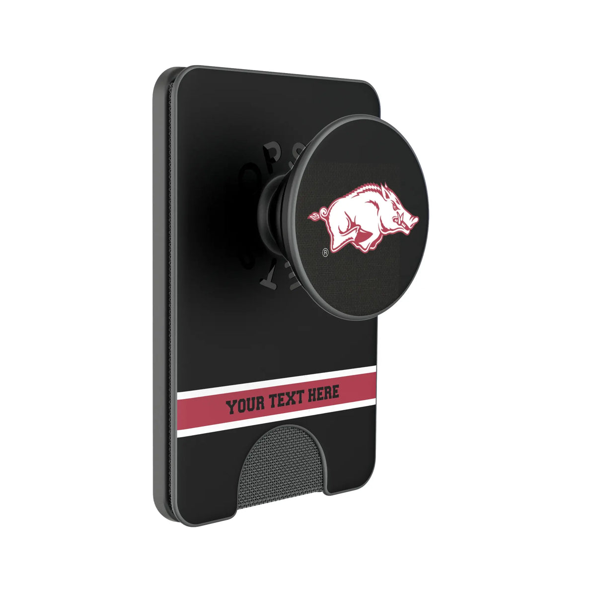 University of Arkansas Fayetteville Razorbacks Personalized Endzone Solid Popsockets Wallet Magnetic