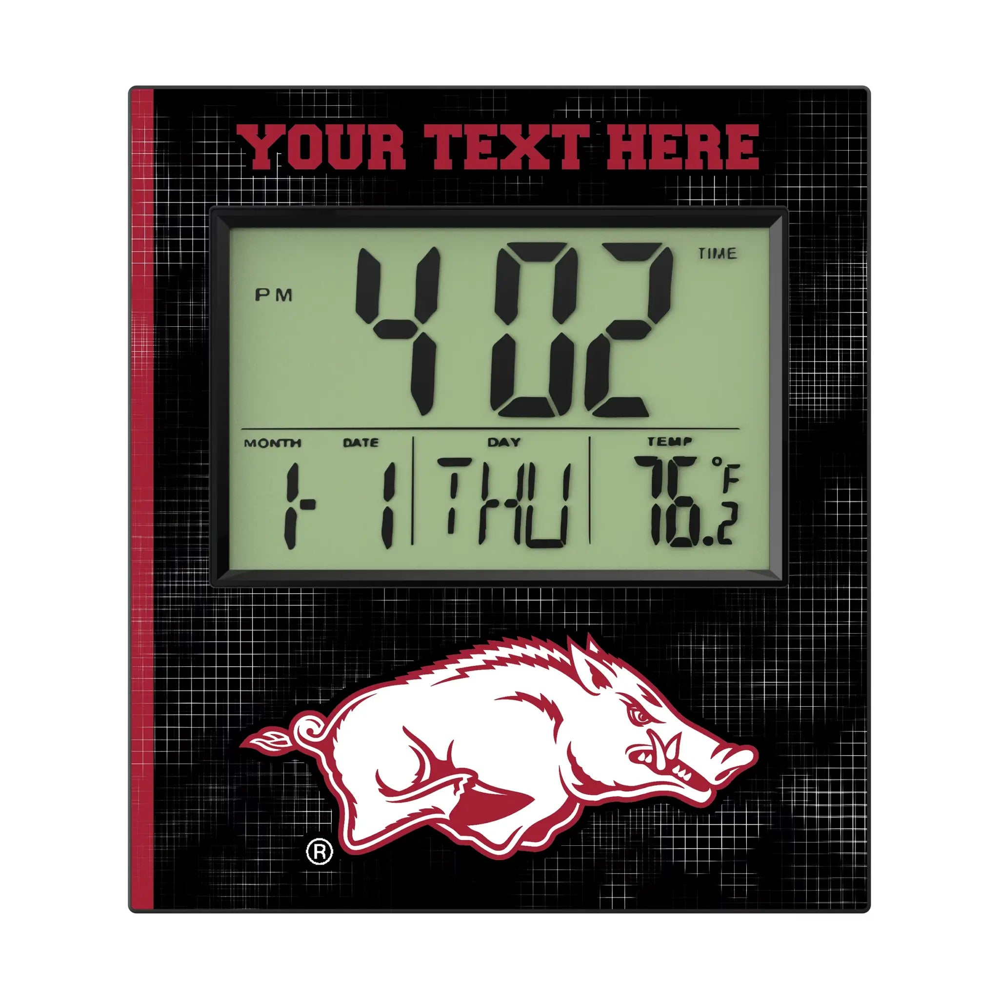 University of Arkansas Fayetteville Razorbacks Personalized Hatch Wall Clock
