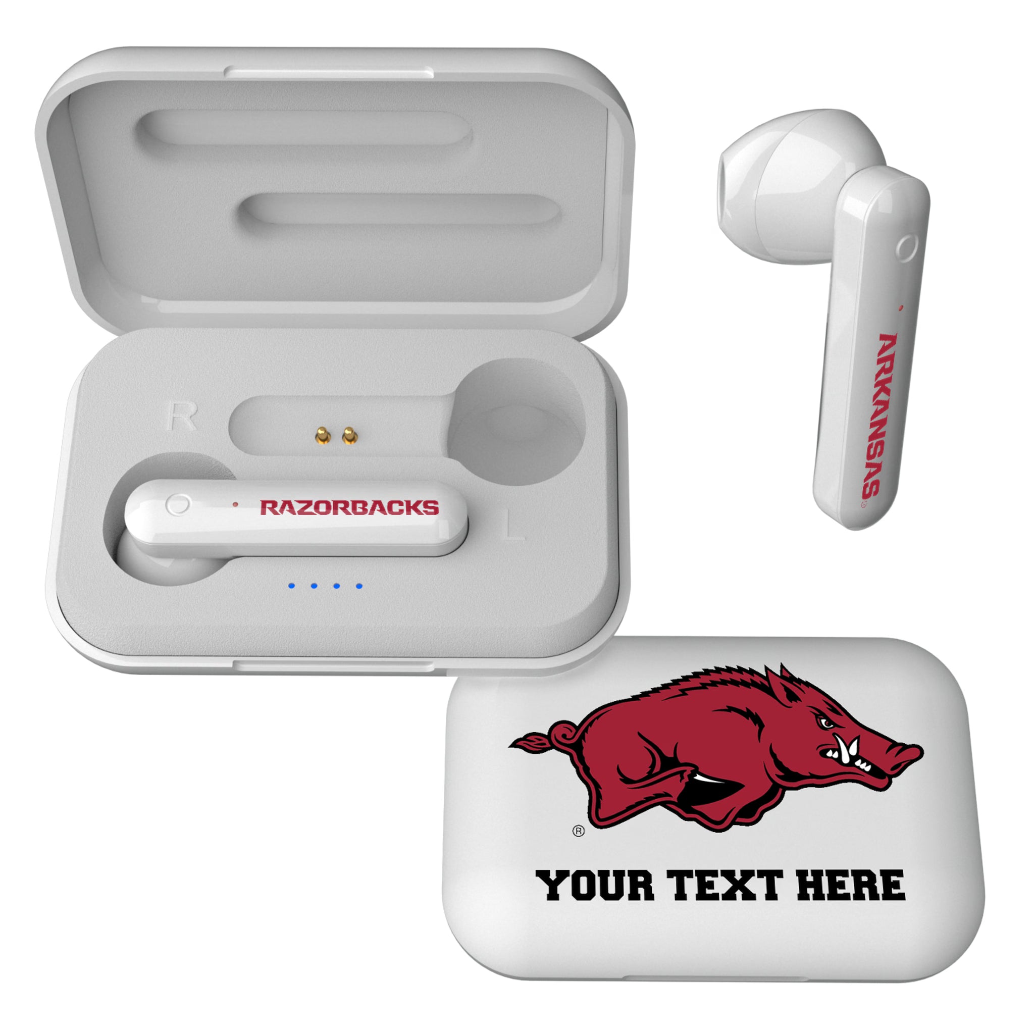 University of Arkansas Fayetteville Razorbacks Personalized Insignia Wireless TWS Earbuds