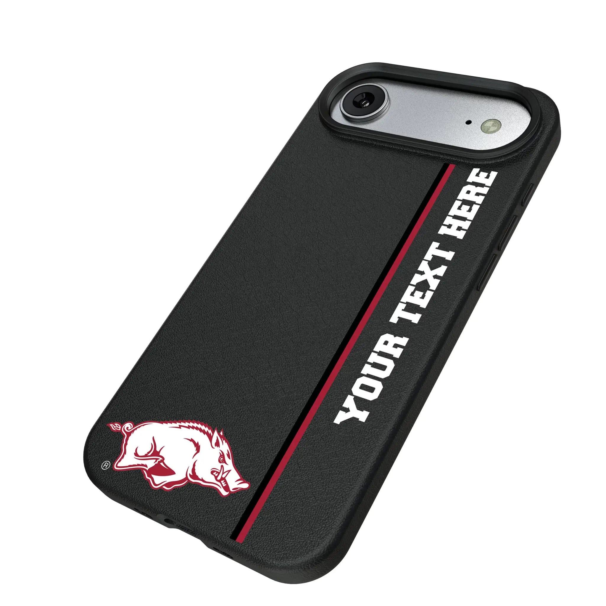 University of Arkansas Fayetteville Razorbacks Personalized Sidebard iPhone MagSafe Compatible Phone Case for Apple iPhone - Isometric View#Device_iPhone Air