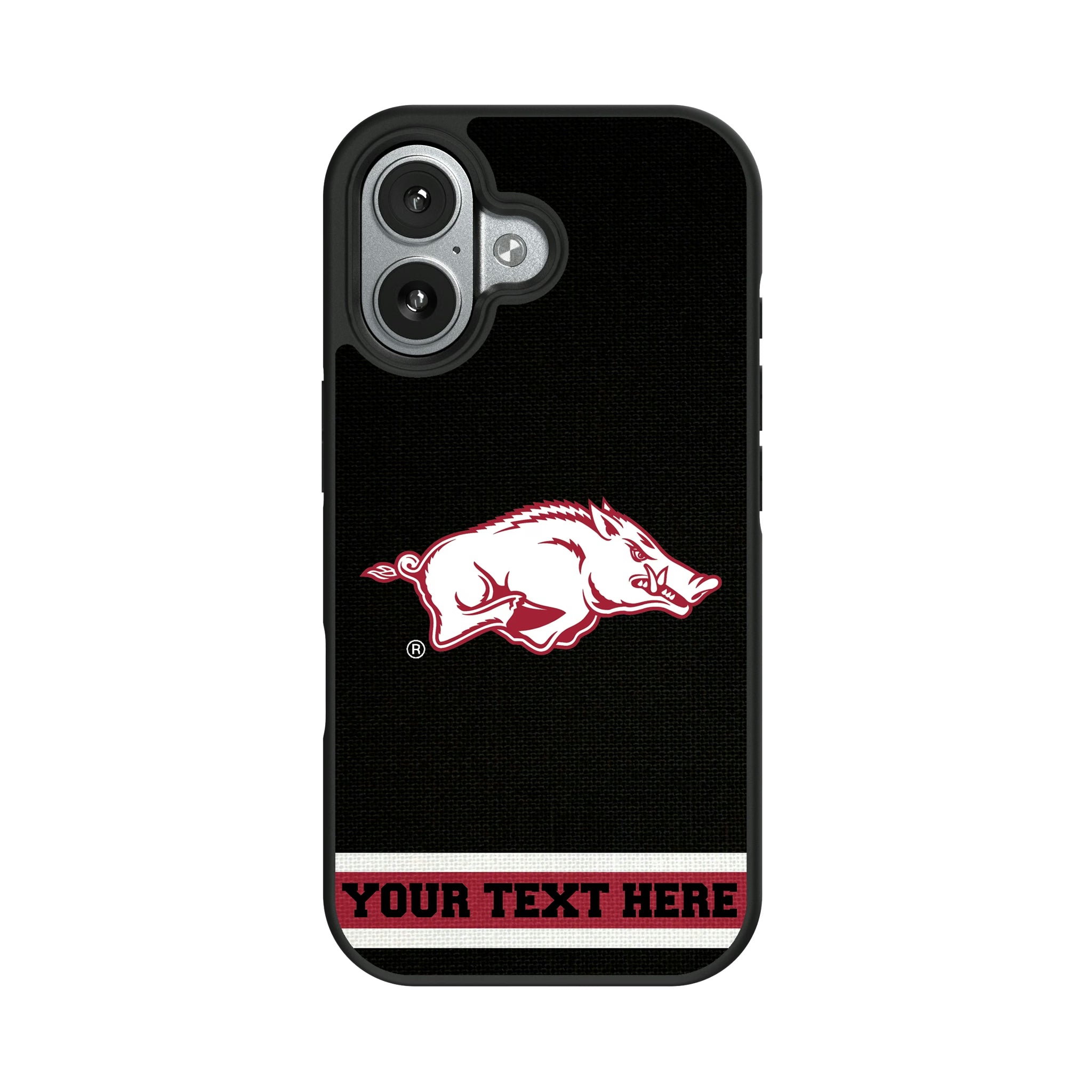 University of Arkansas Fayetteville Razorbacks Personalized Stripe iPhone Bump Phone Case for Apple iPhone#Device_iPhone 17