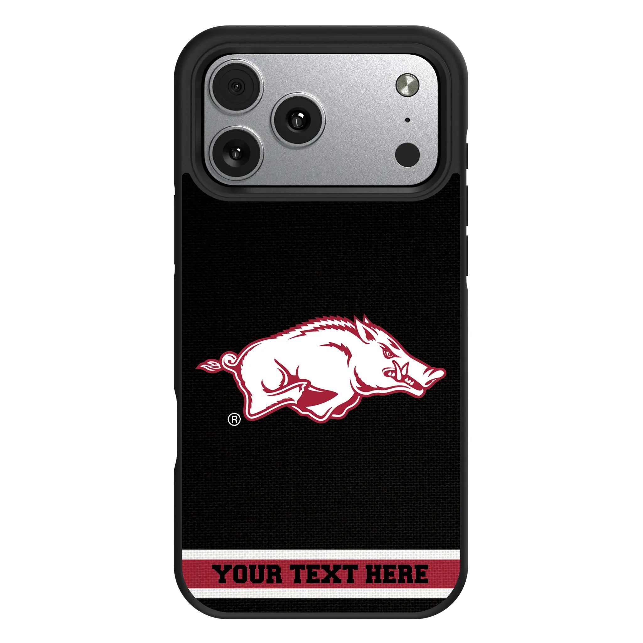 University of Arkansas Fayetteville Razorbacks Personalized Stripe iPhone Bump Phone Case for Apple iPhone#Device_iPhone 17 Pro Max