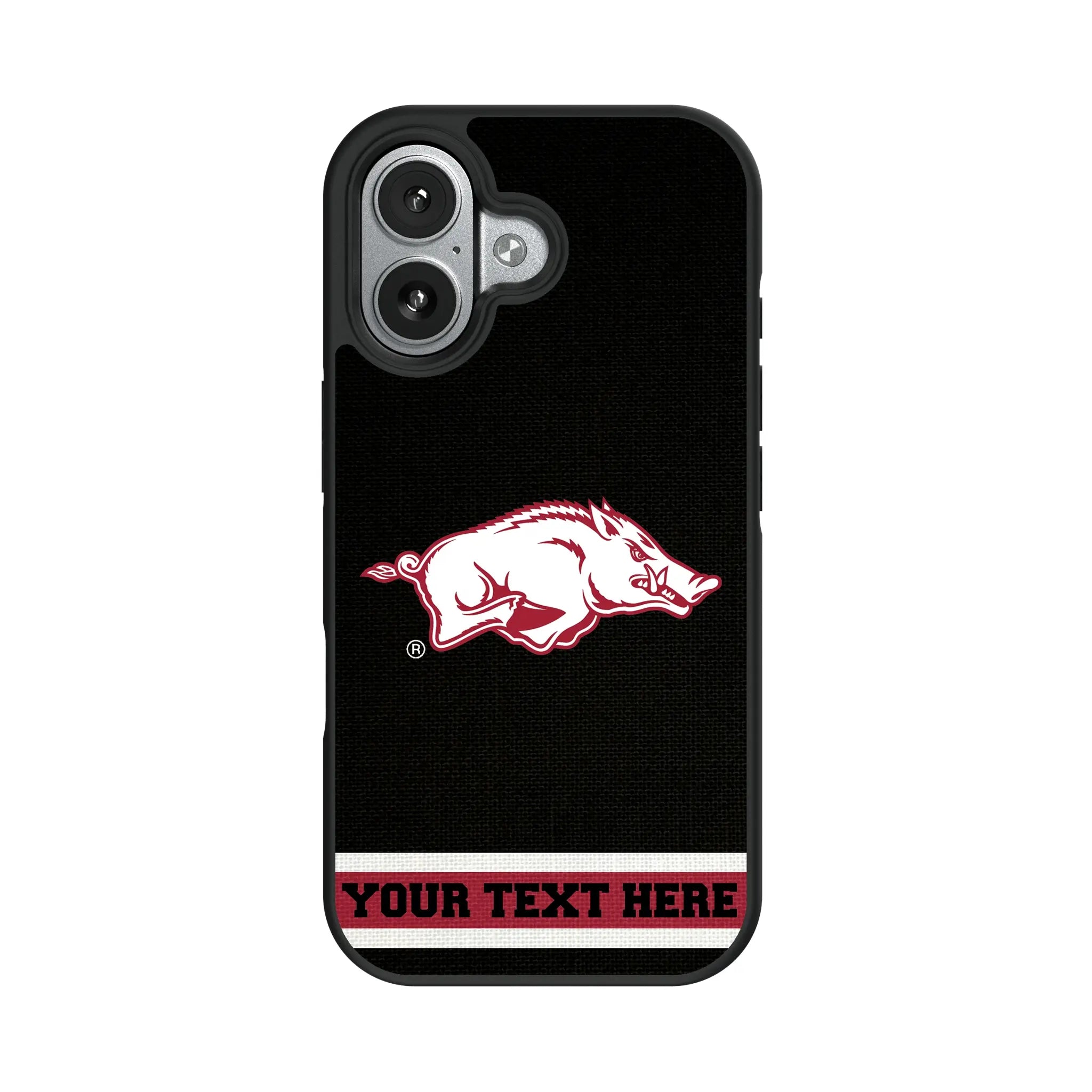 University of Arkansas Fayetteville Razorbacks Personalized Stripe iPhone Bump Phone Case for Apple iPhone#Device_iPhone 17
