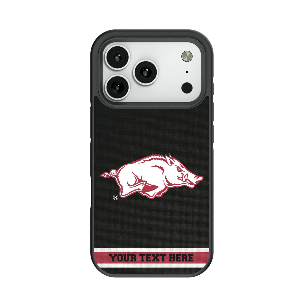 University of Arkansas Fayetteville Razorbacks Personalized Stripe Bump Phone Case for Apple iPhone