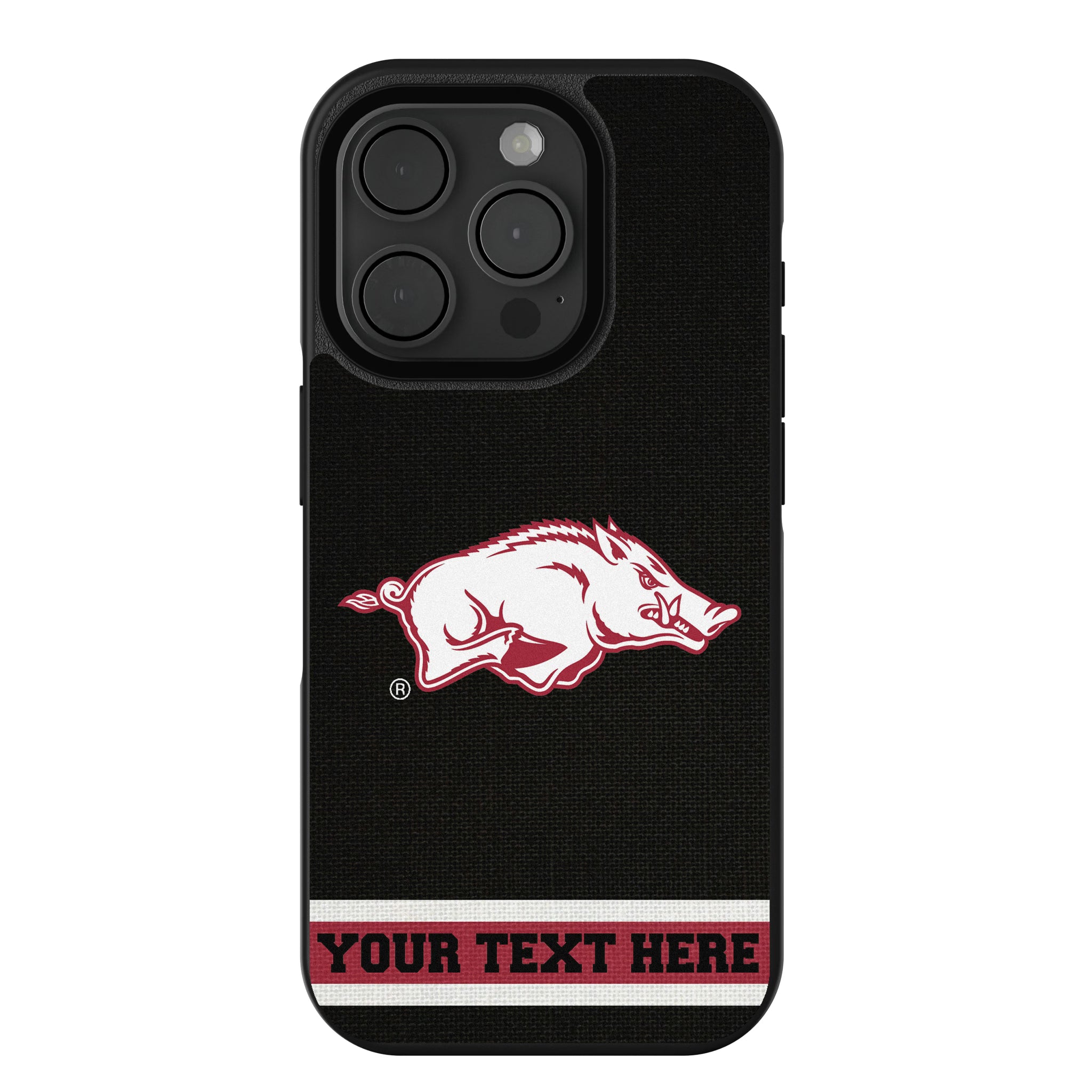 University of Arkansas Fayetteville Razorbacks Personalized Stripe iPhone Bump Phone Case for Apple iPhone