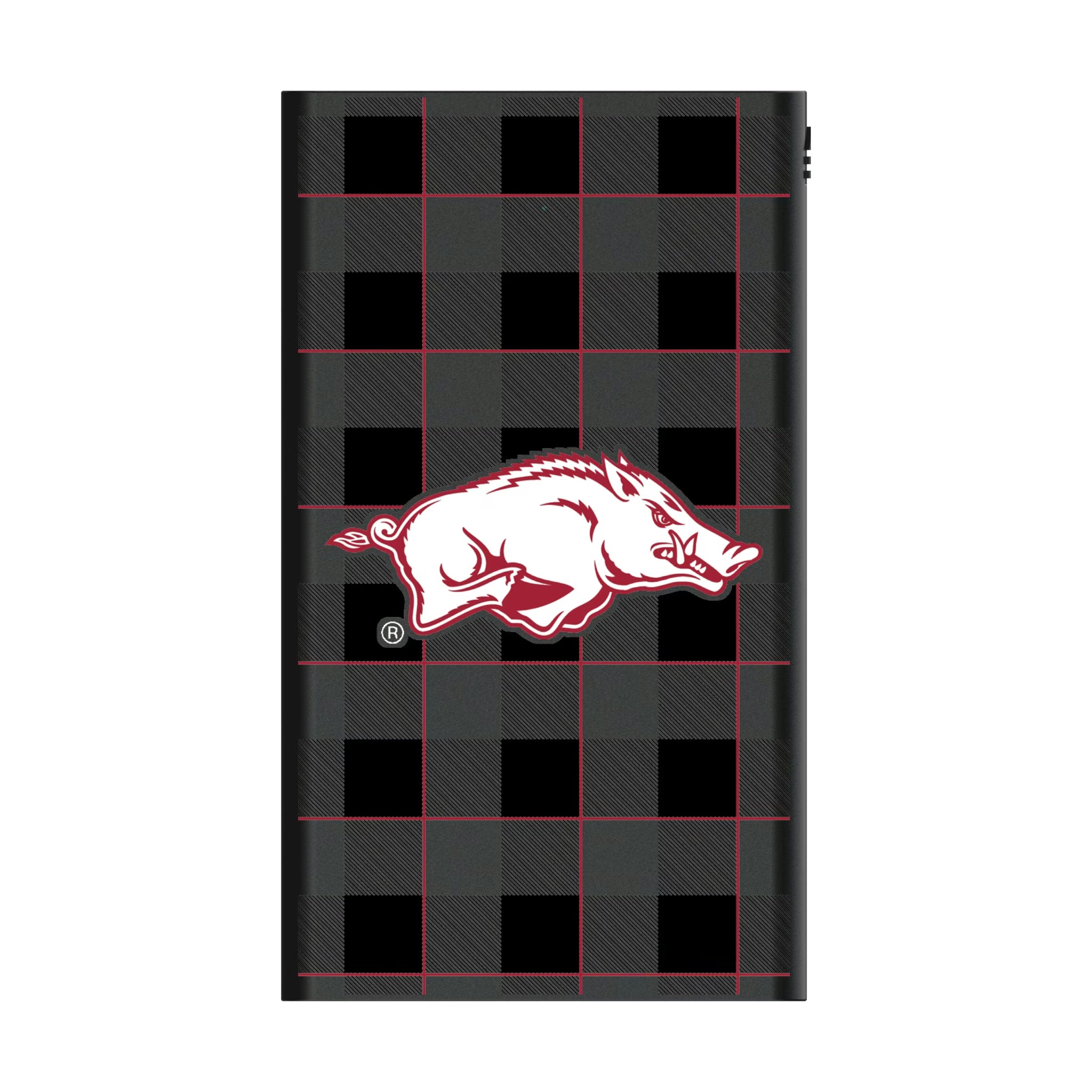 University of Arkansas Fayetteville Razorbacks Plaid 5000mAh Flat Powerbank