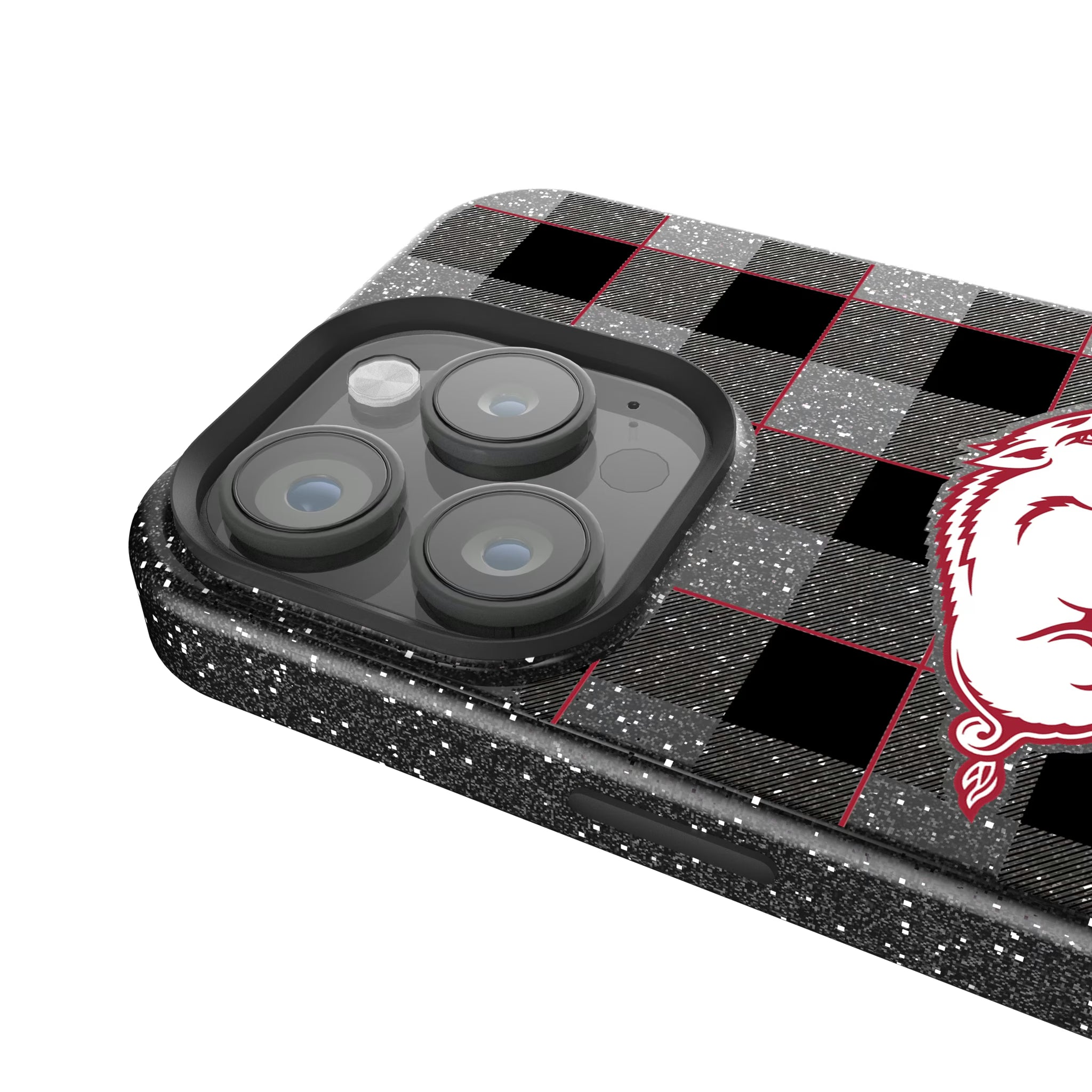 University of Arkansas Fayetteville Razorbacks Plaid iPhone Bling Phone Case for Apple iPhone - Detail