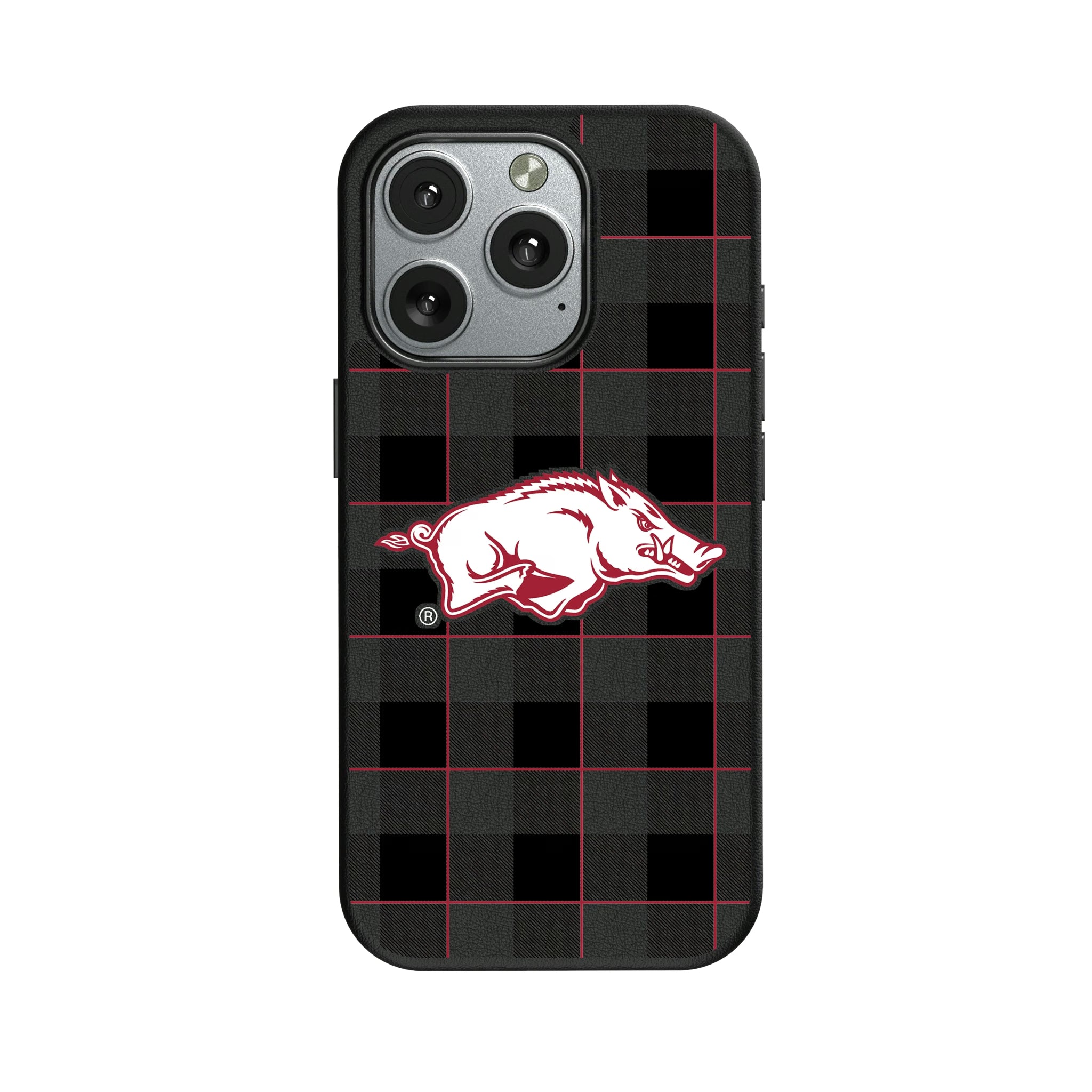 University of Arkansas Fayetteville Razorbacks Plaid iPhone MagSafe Compatible Phone Case for Apple iPhone