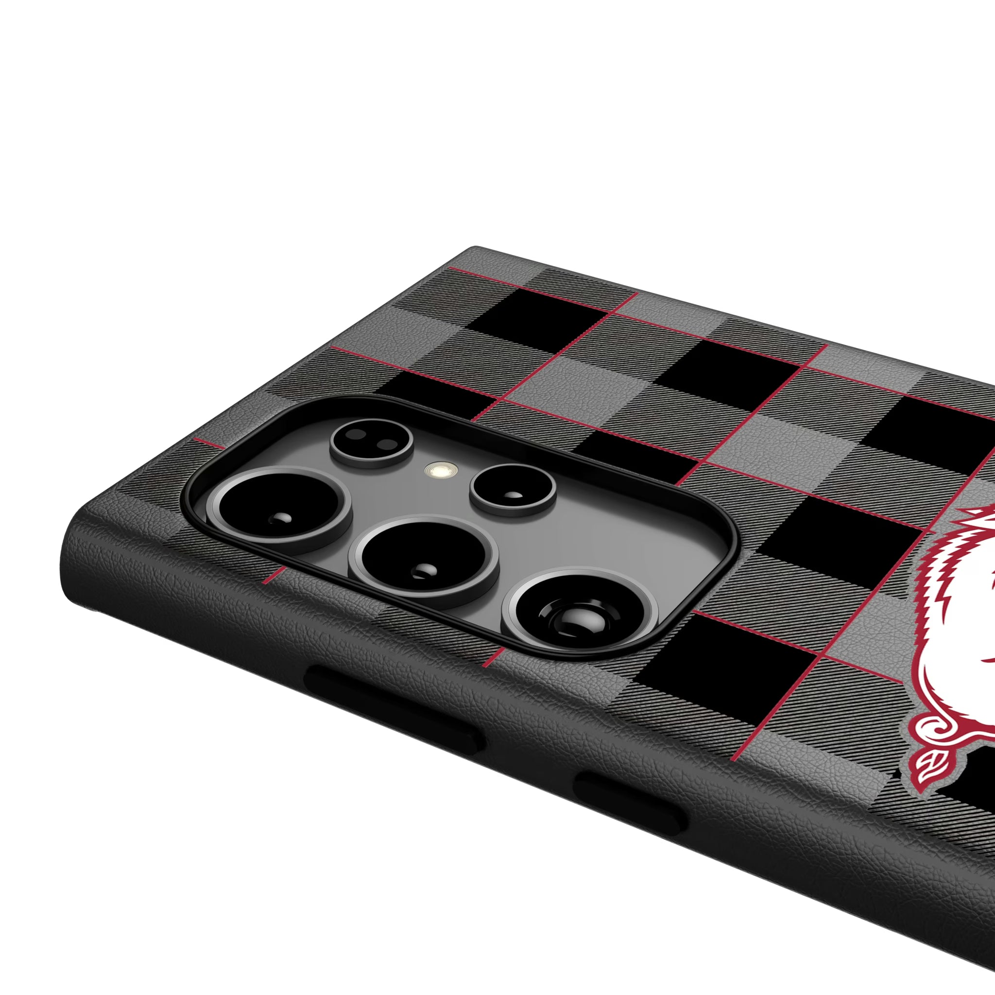 University of Arkansas Fayetteville Razorbacks Plaid Galaxy MagSafe Compatible Phone Case for Samsung Galaxy - Detail