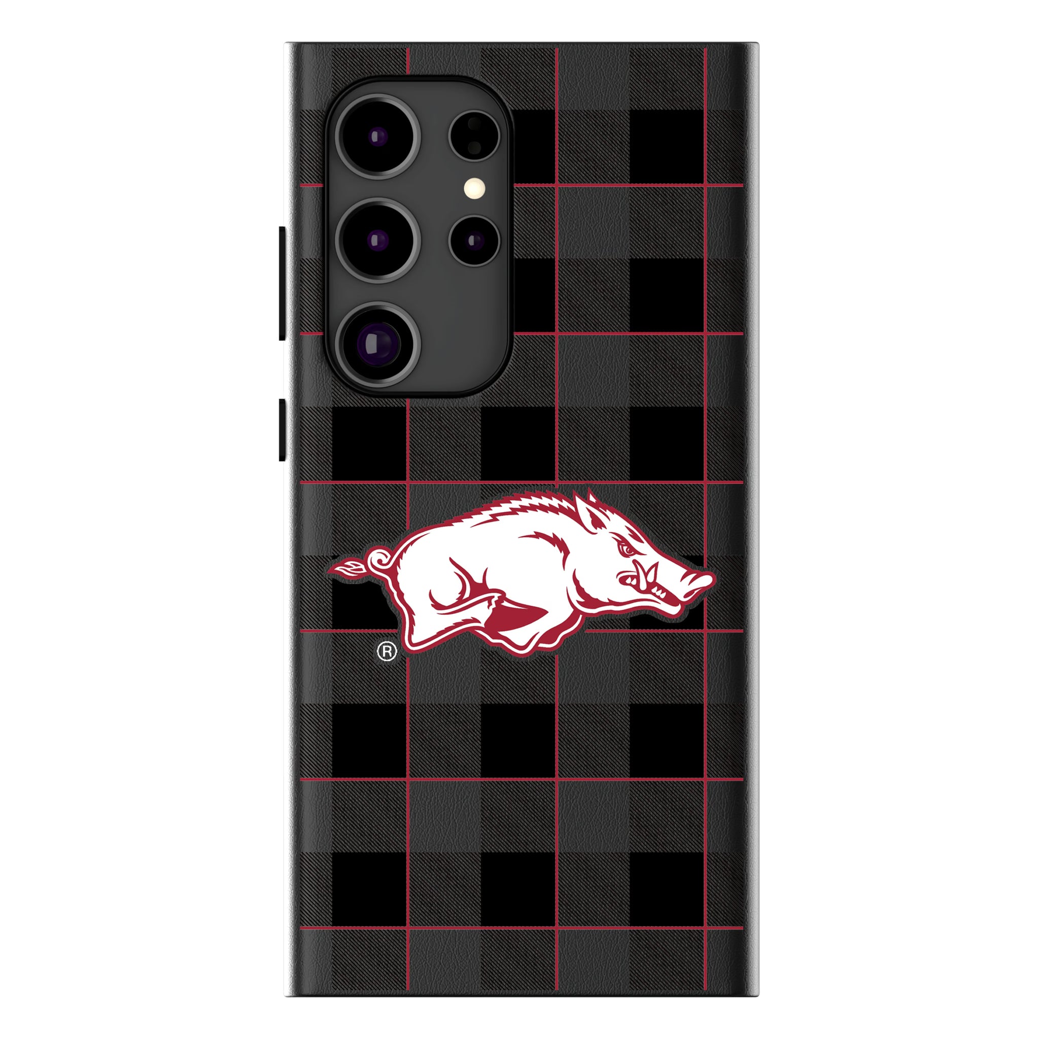 University of Arkansas Fayetteville Razorbacks Plaid Galaxy MagSafe Compatible Phone Case for Samsung Galaxy