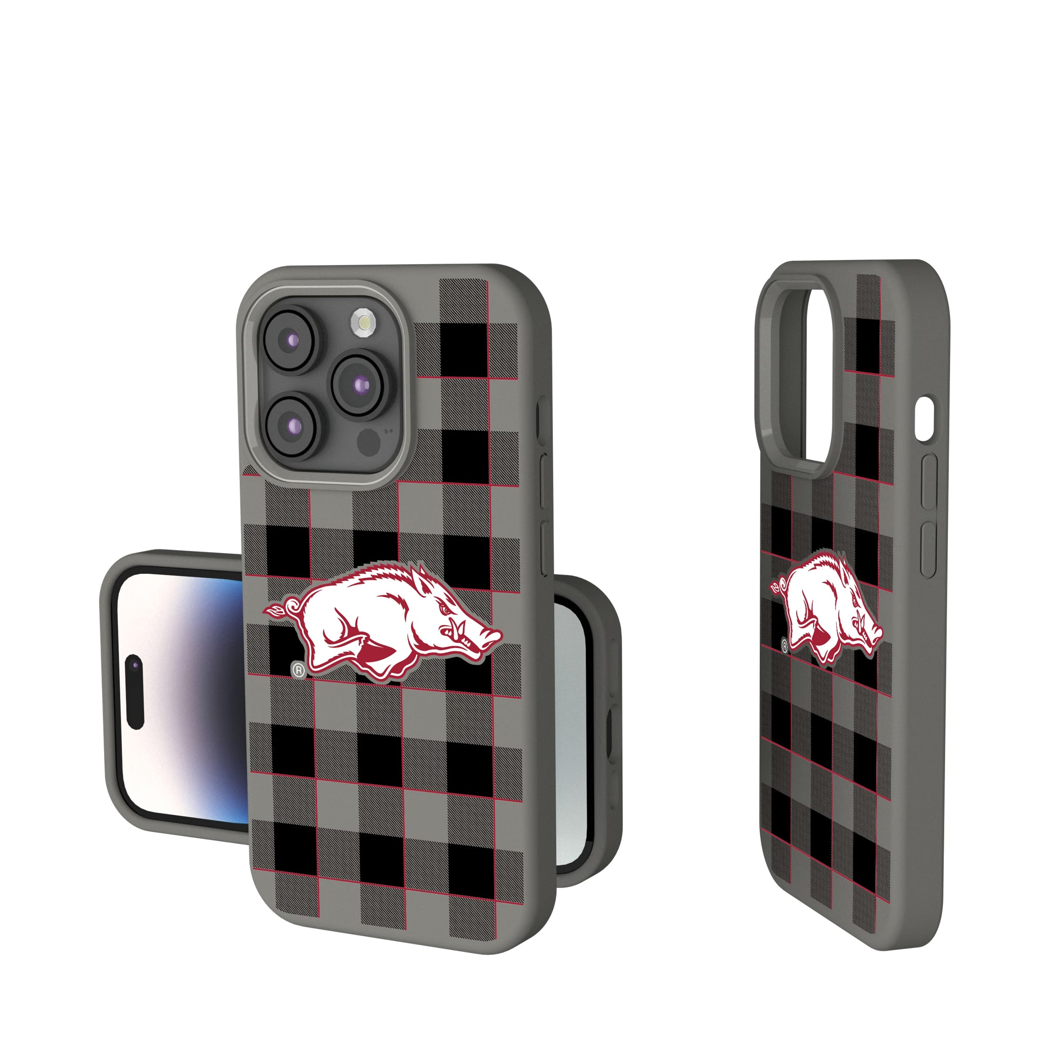University of Arkansas Fayetteville Razorbacks Plaid iPhone Soft Touch Phone Case for Apple iPhone