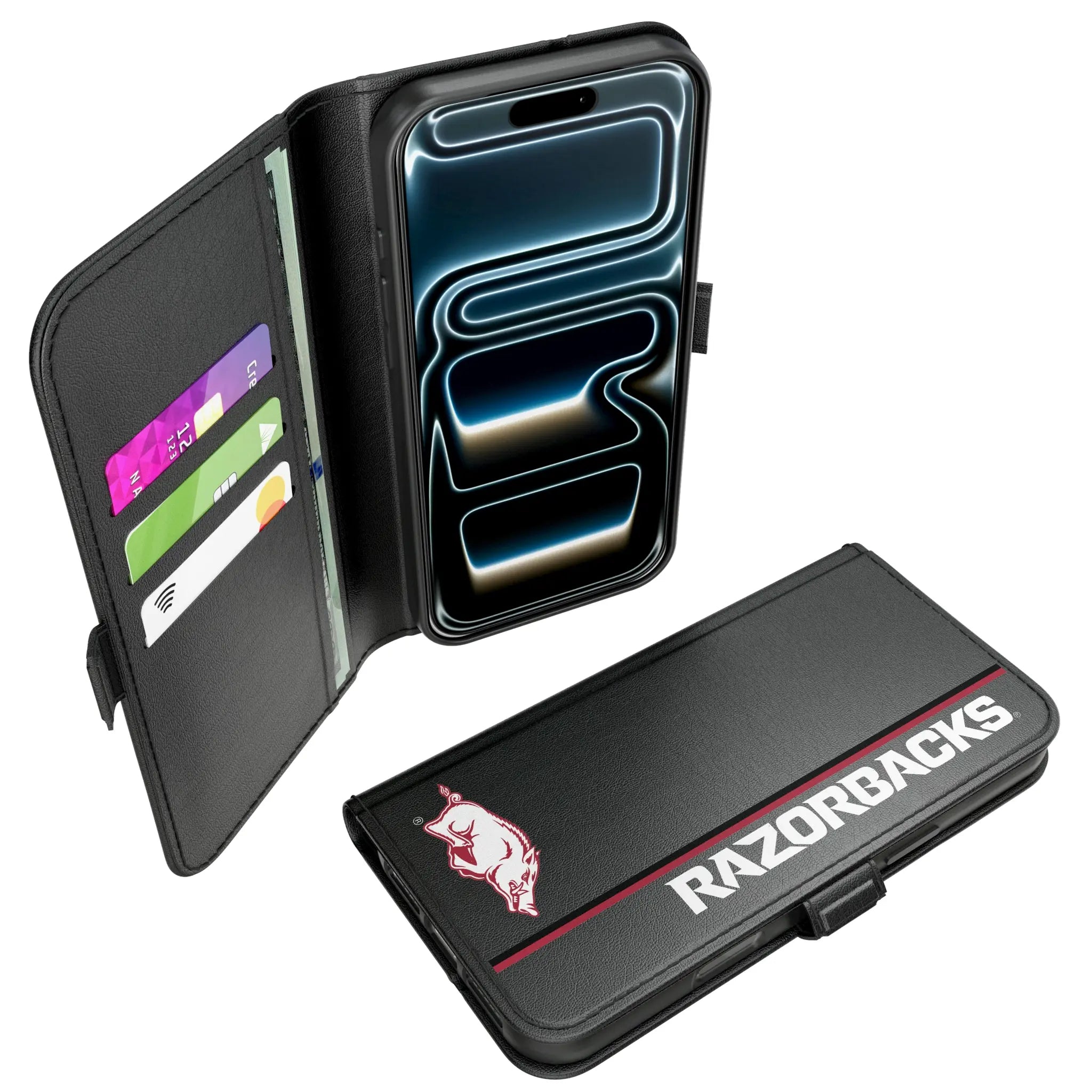 University of Arkansas Fayetteville Razorbacks Sidebar iPhone Folio Phone Case for Apple iPhone#Device_iPhone 17 Pro Max