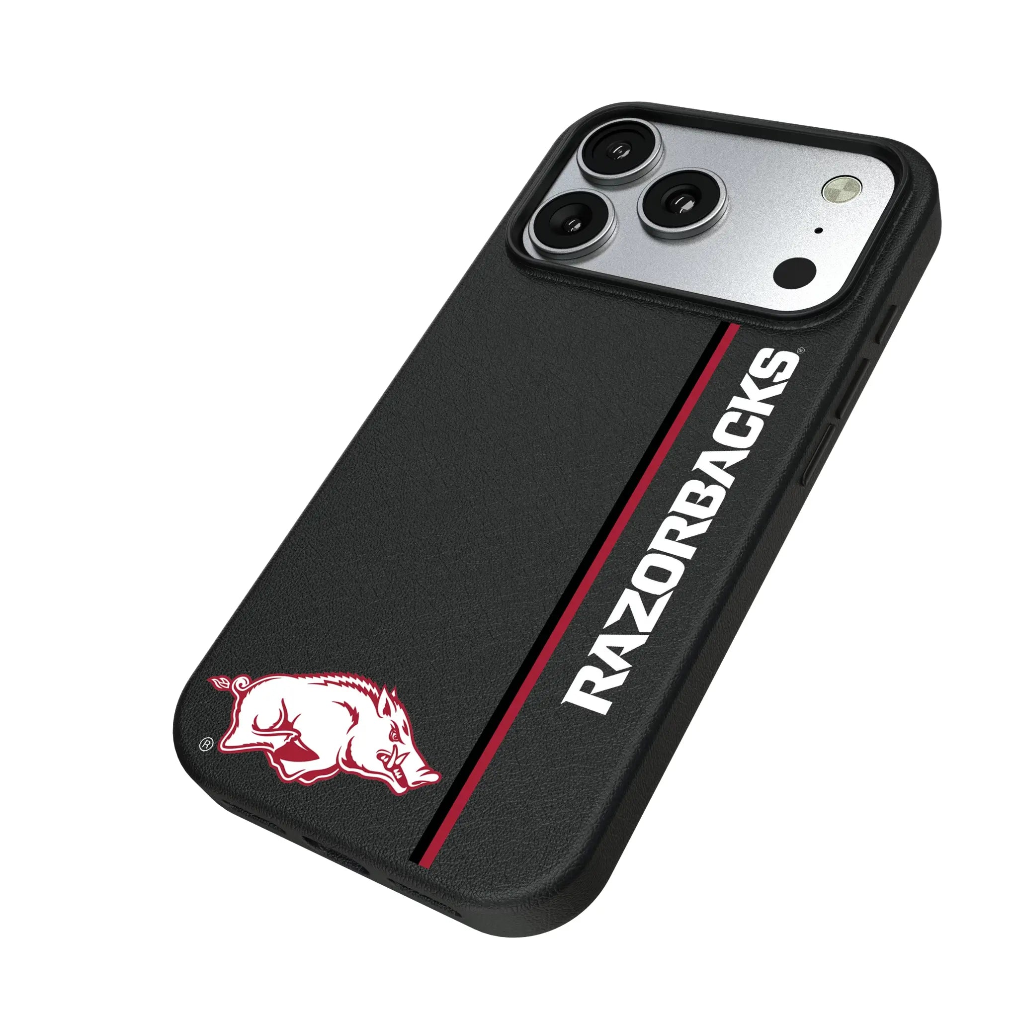 University of Arkansas Fayetteville Razorbacks Sidebar iPhone MagSafe Compatible Phone Case for Apple iPhone - Isometric View#Device_iPhone 17 Pro
