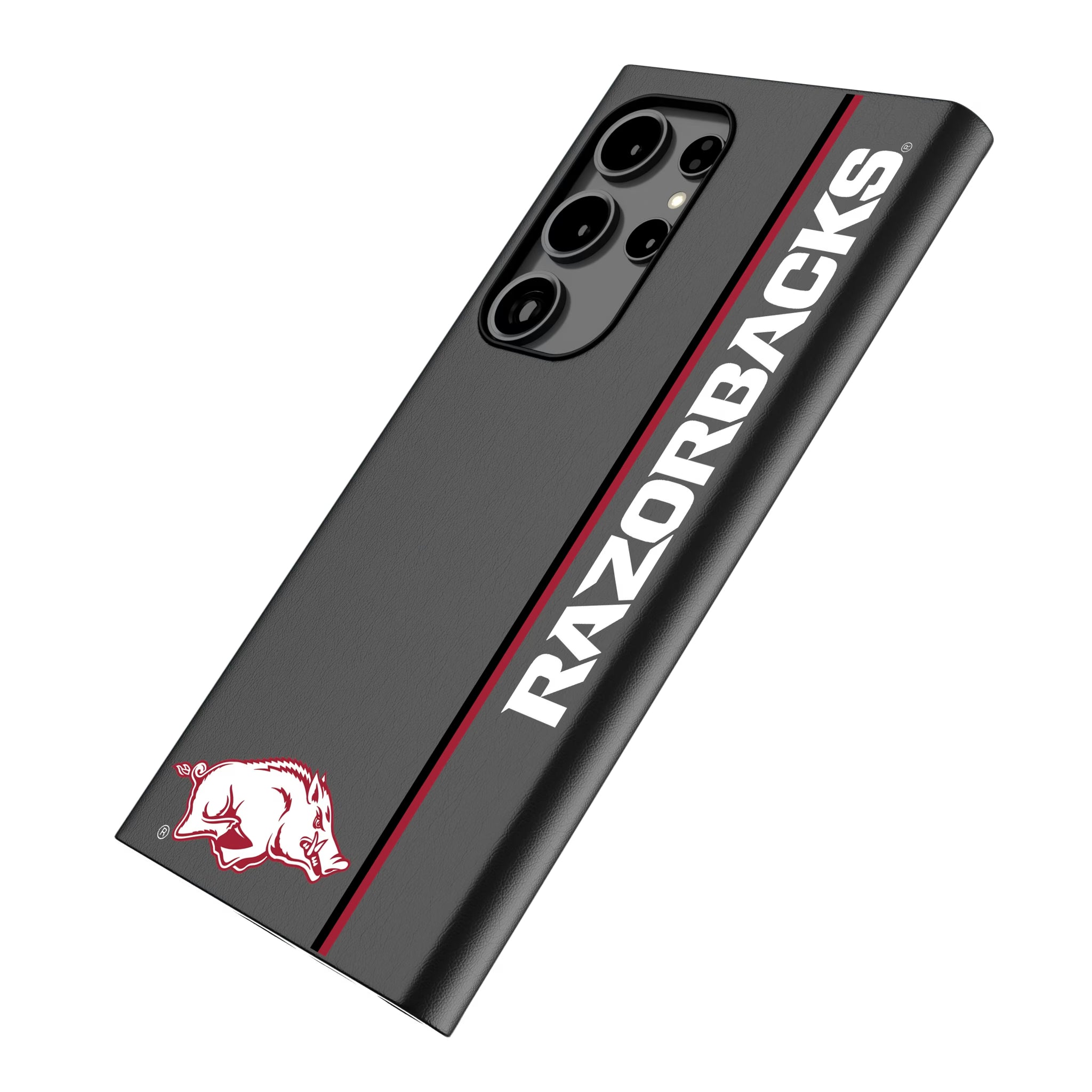 University of Arkansas Fayetteville Razorbacks Sidebar Galaxy MagSafe Compatible Phone Case for Samsung Galaxy - Isometric View