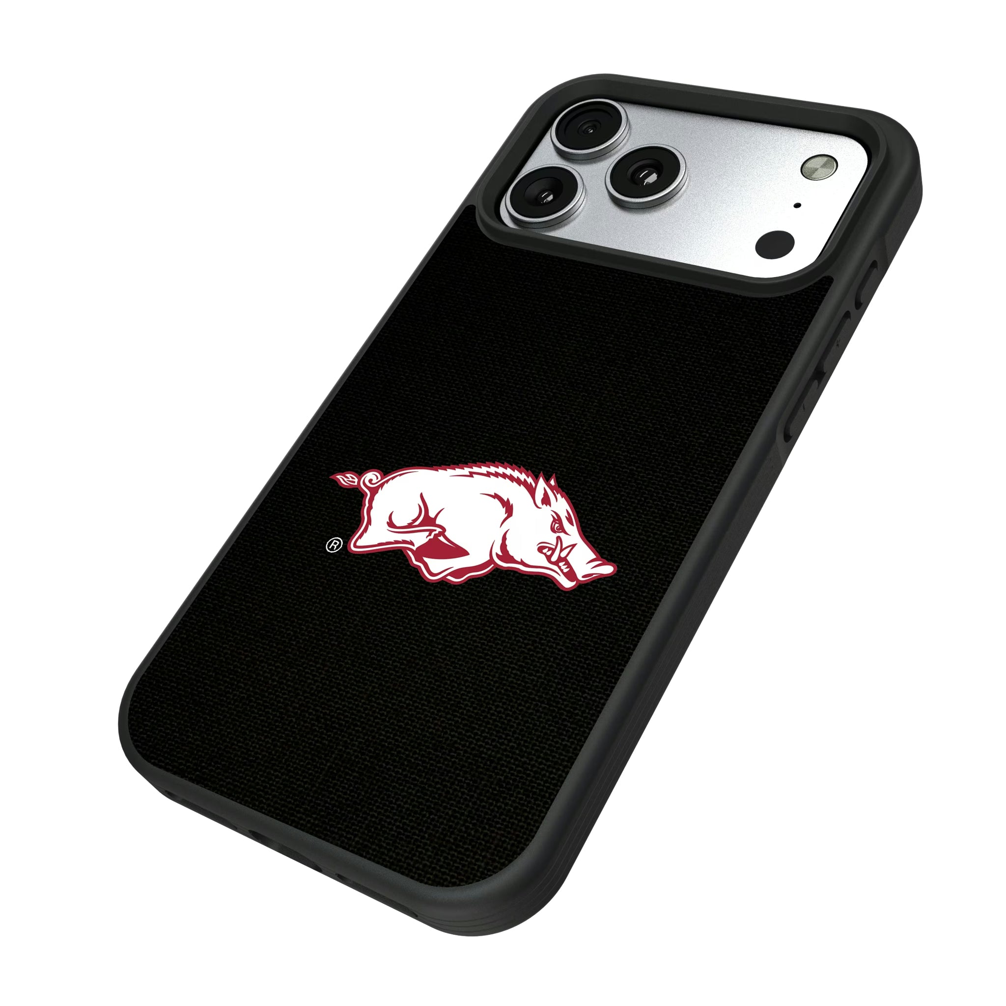 University of Arkansas Fayetteville Razorbacks Solid iPhone Bump Phone Case for Apple iPhone - Isometric View#Device_iPhone 17 Pro Max