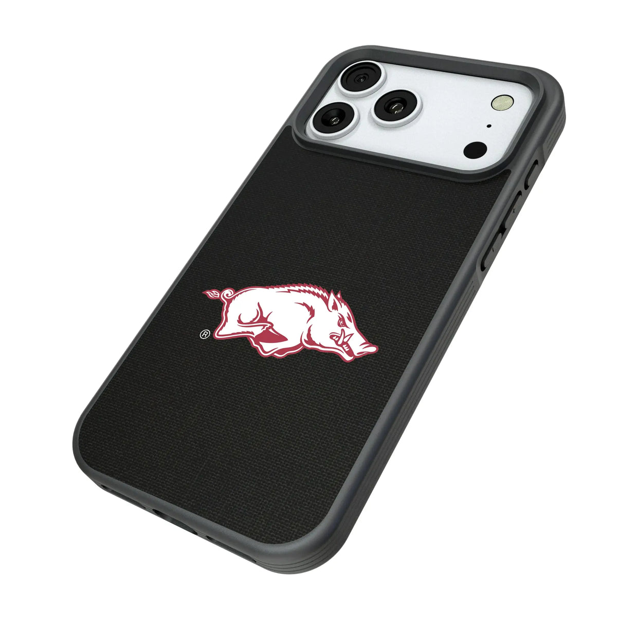 University of Arkansas Fayetteville Razorbacks Solid iPhone Bump Phone Case for Apple iPhone - Isometric View#Device_iPhone 18 Pro Max