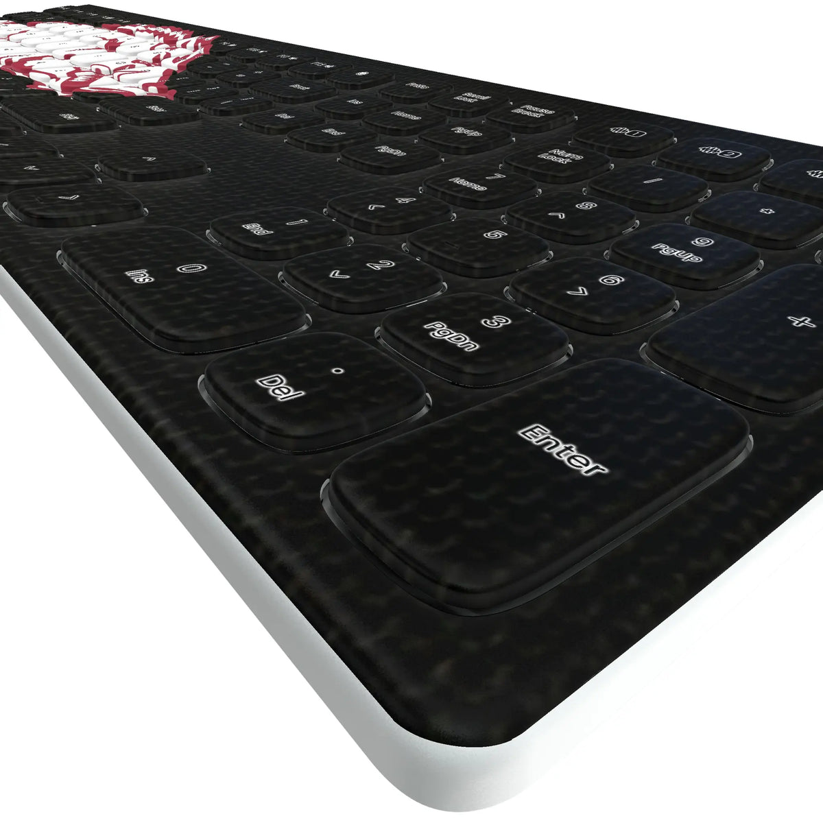 University of Arkansas Fayetteville Razorbacks Solid KKB605 Curved Wireless Keyboard - Detail